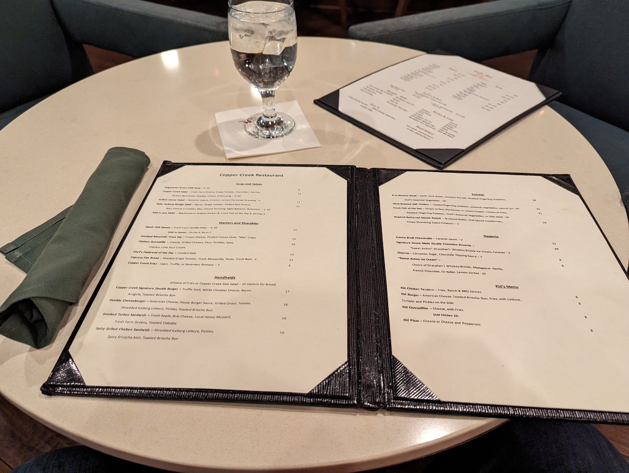 Copper Creek Restaurant Menu