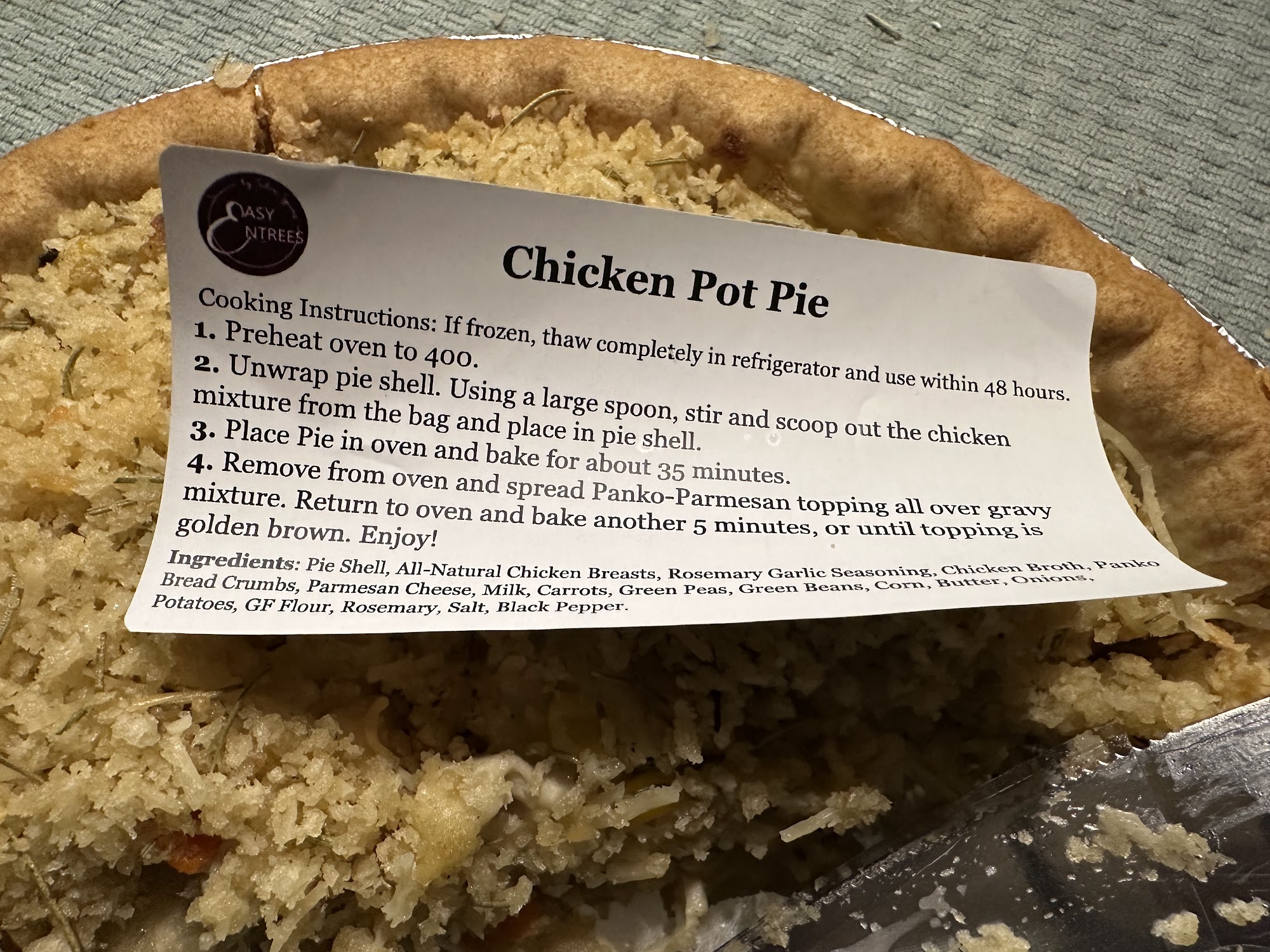 Easy Entrees by Silver Spoons - Littleton Menu