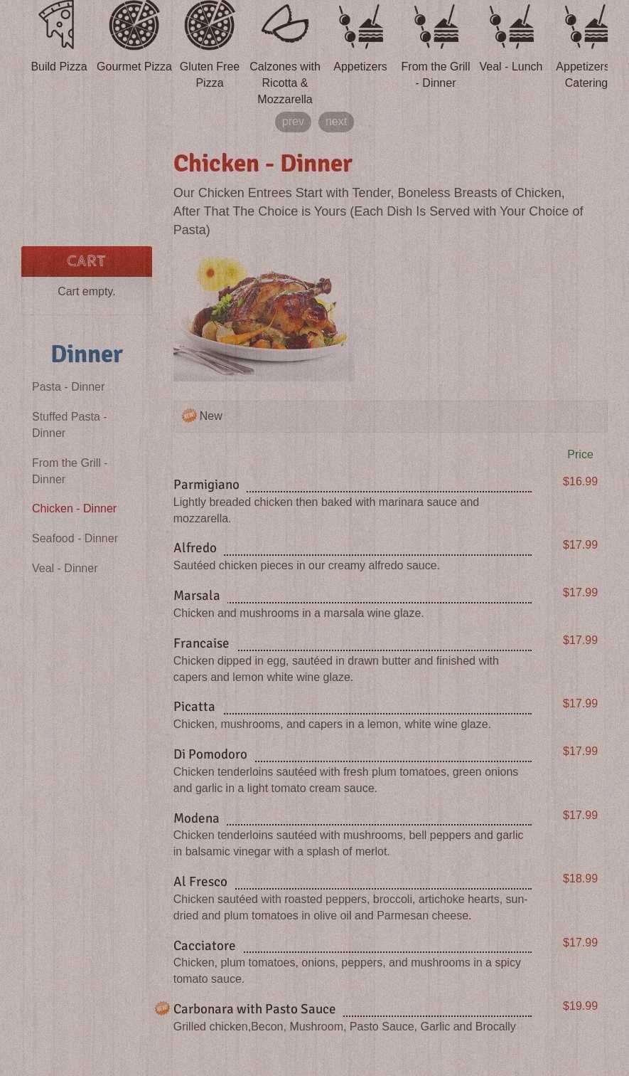 C&E Pizza Restaurant Menu
