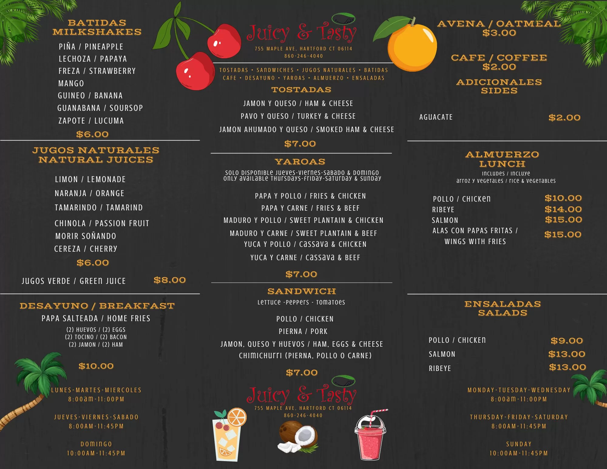 Juicy & Tasty Menu
