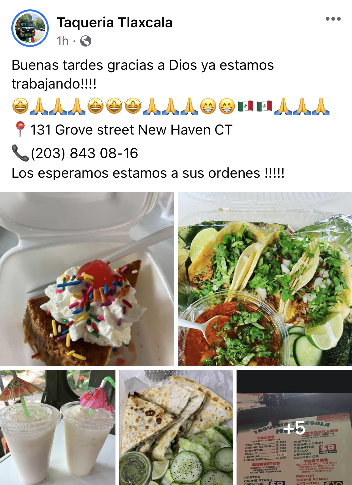 TAQUERIA TLAXCALA FOOD TRUCK Menu