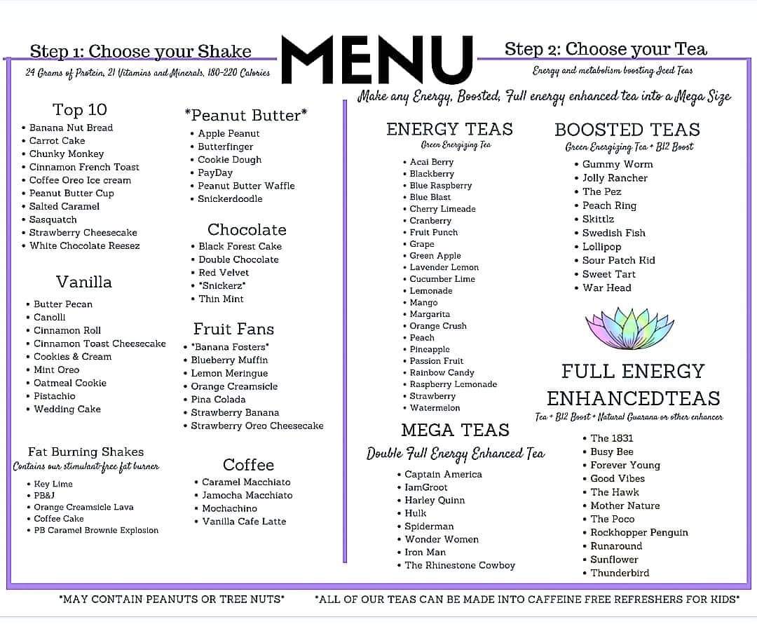 Good Vibes Nutrition CT Menu
