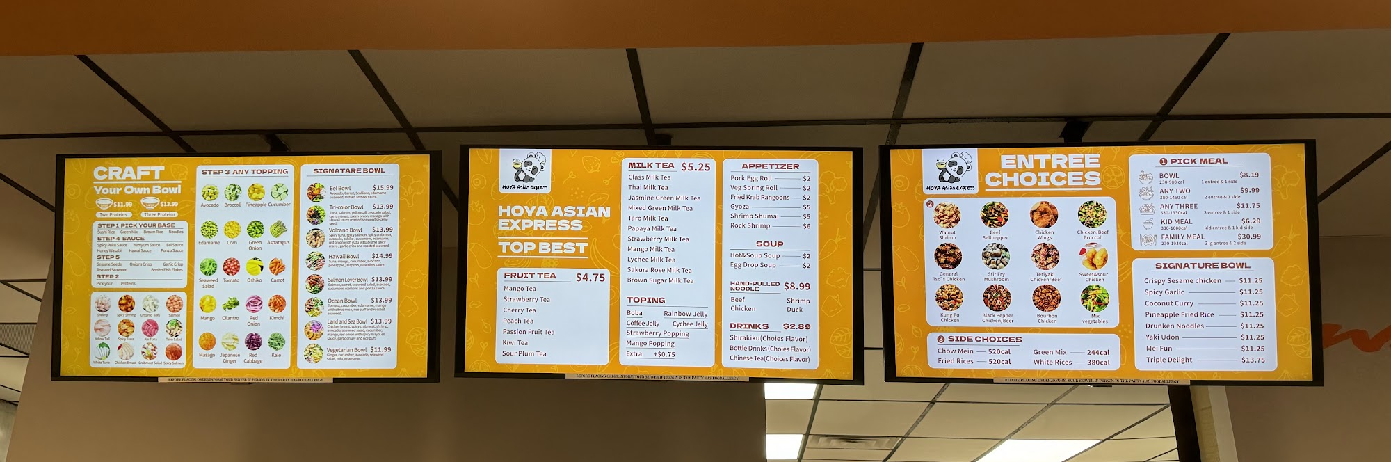 Hoya Asian Express Menu