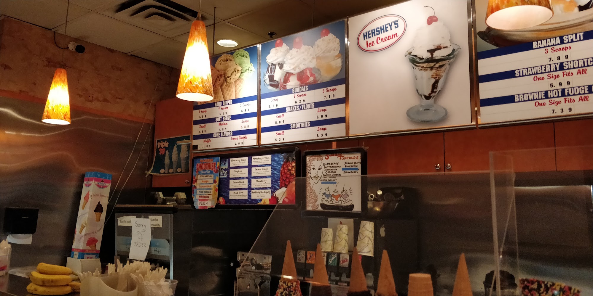 Hershey's Ice Cream Menu