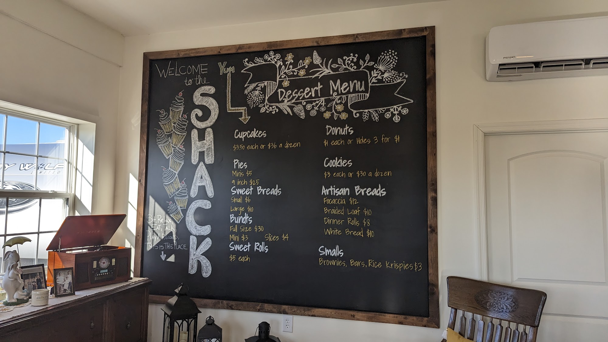 The Sugar Shack Menu