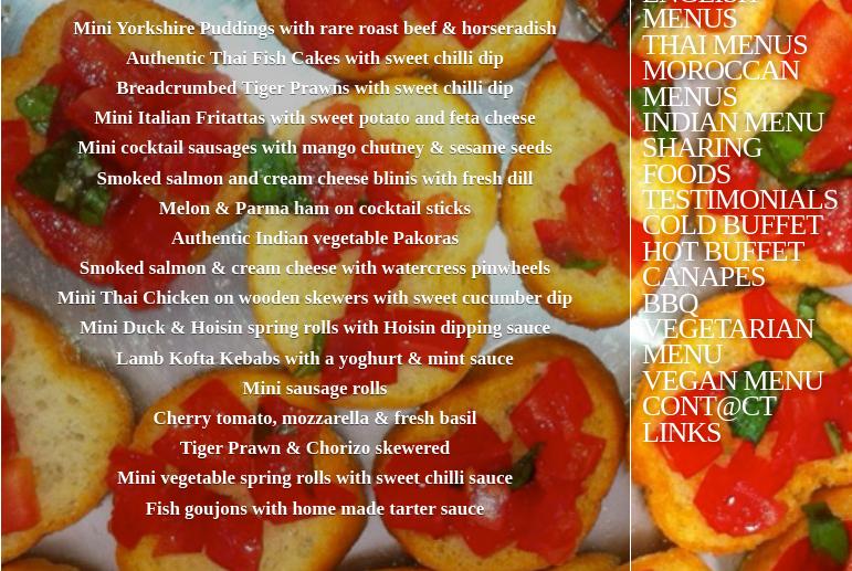 Caroline The Cook Menu