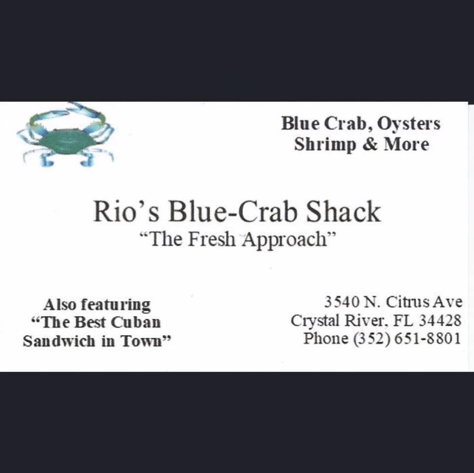 Rio’s Blue Crab Shack Menu