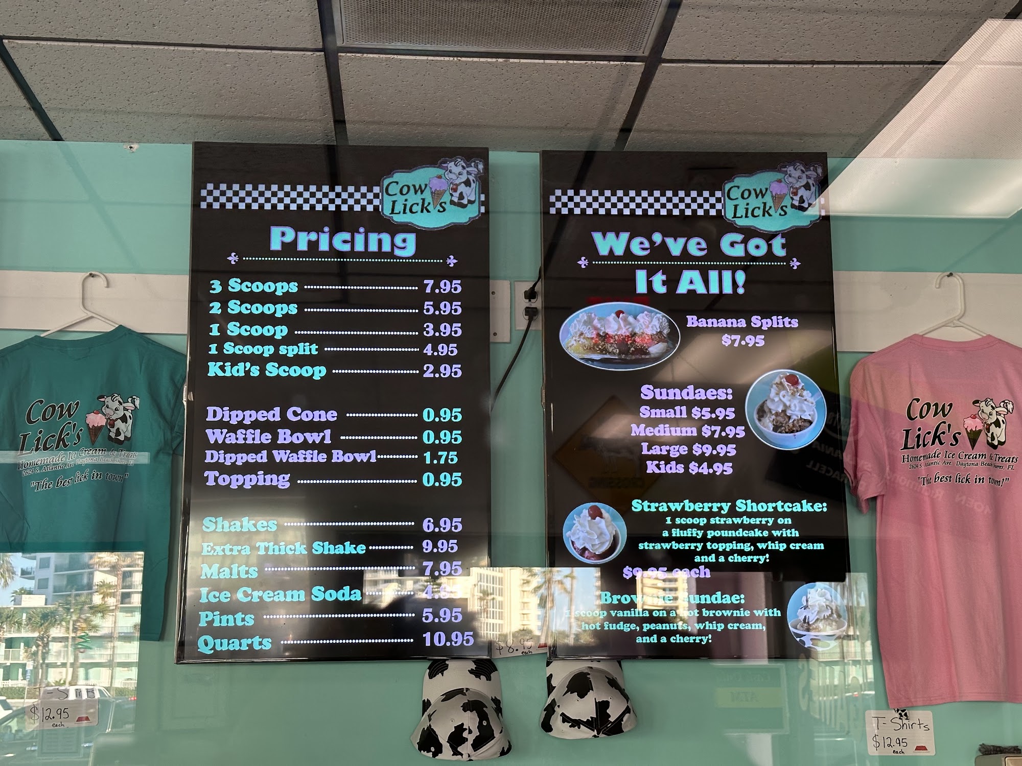 Cow Lick's Menu