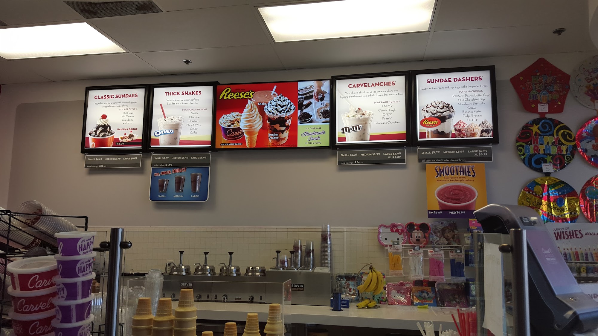 Carvel Menu