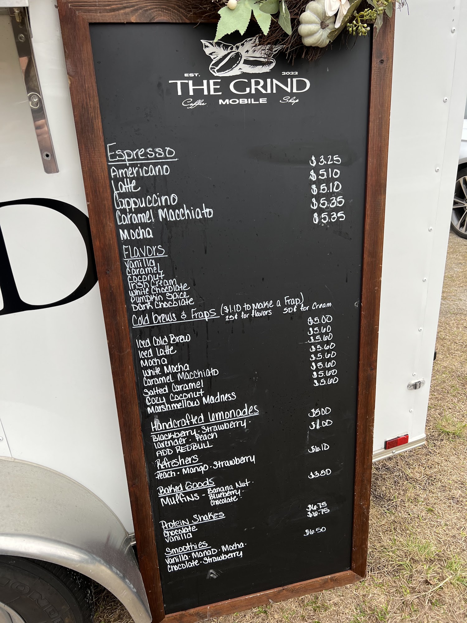 The Grind Coffee Shop Menu