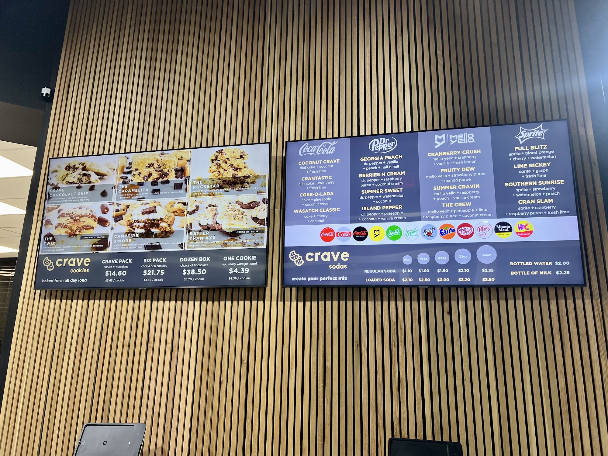 Crave Cookies Menu