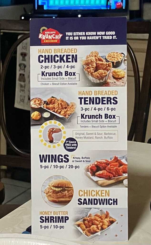 Krispy Krunchy Chicken Menu