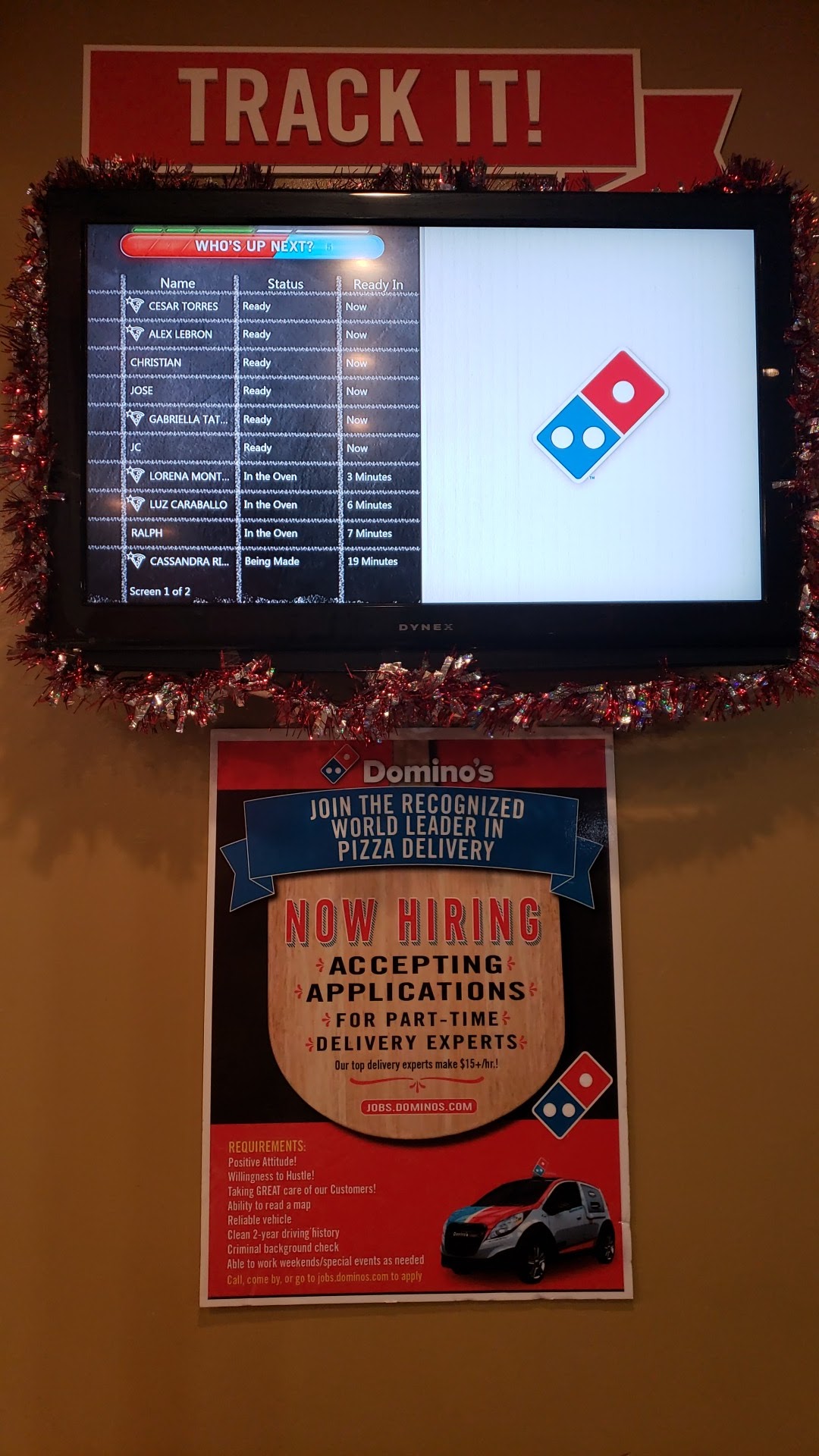 Domino's Pizza Menu