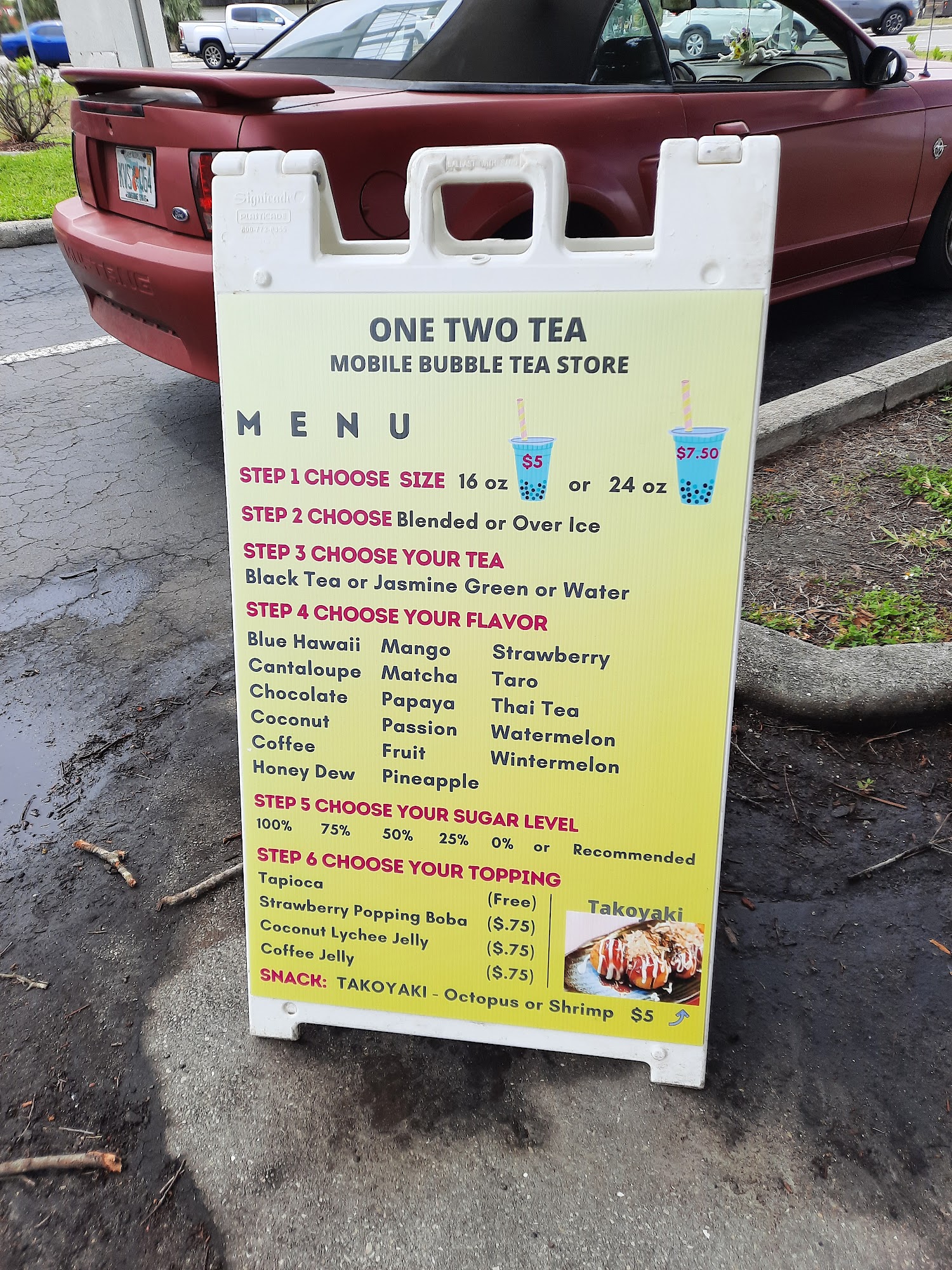 One Two Tea Mobile Bubble Tea Store Menu