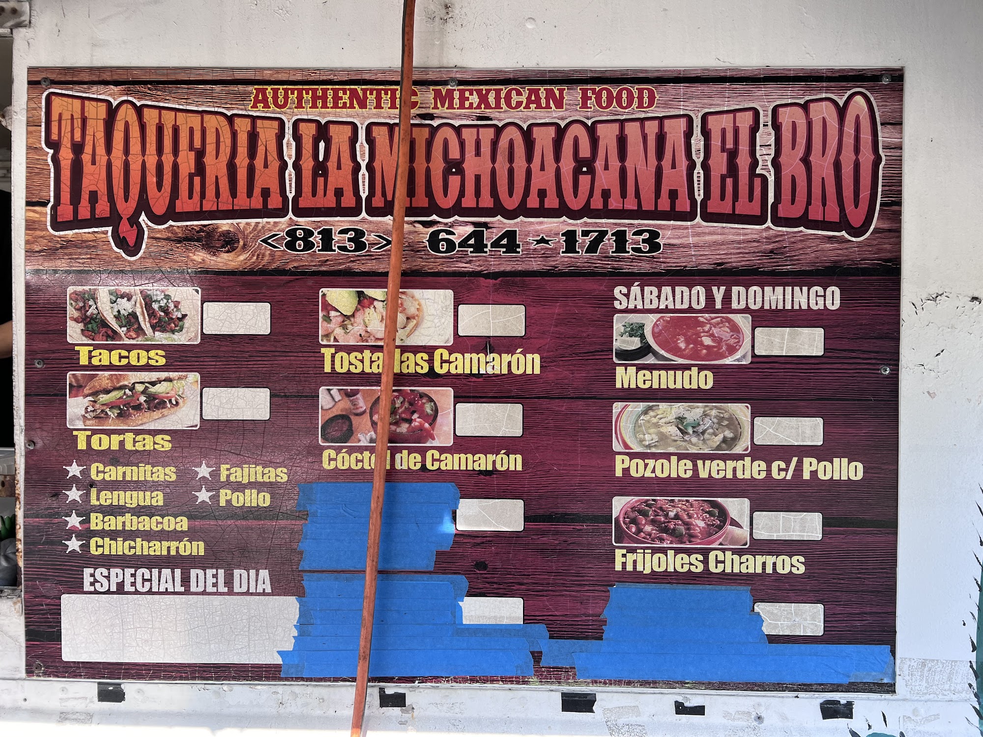 Taqueria la michoacana el bro Menu