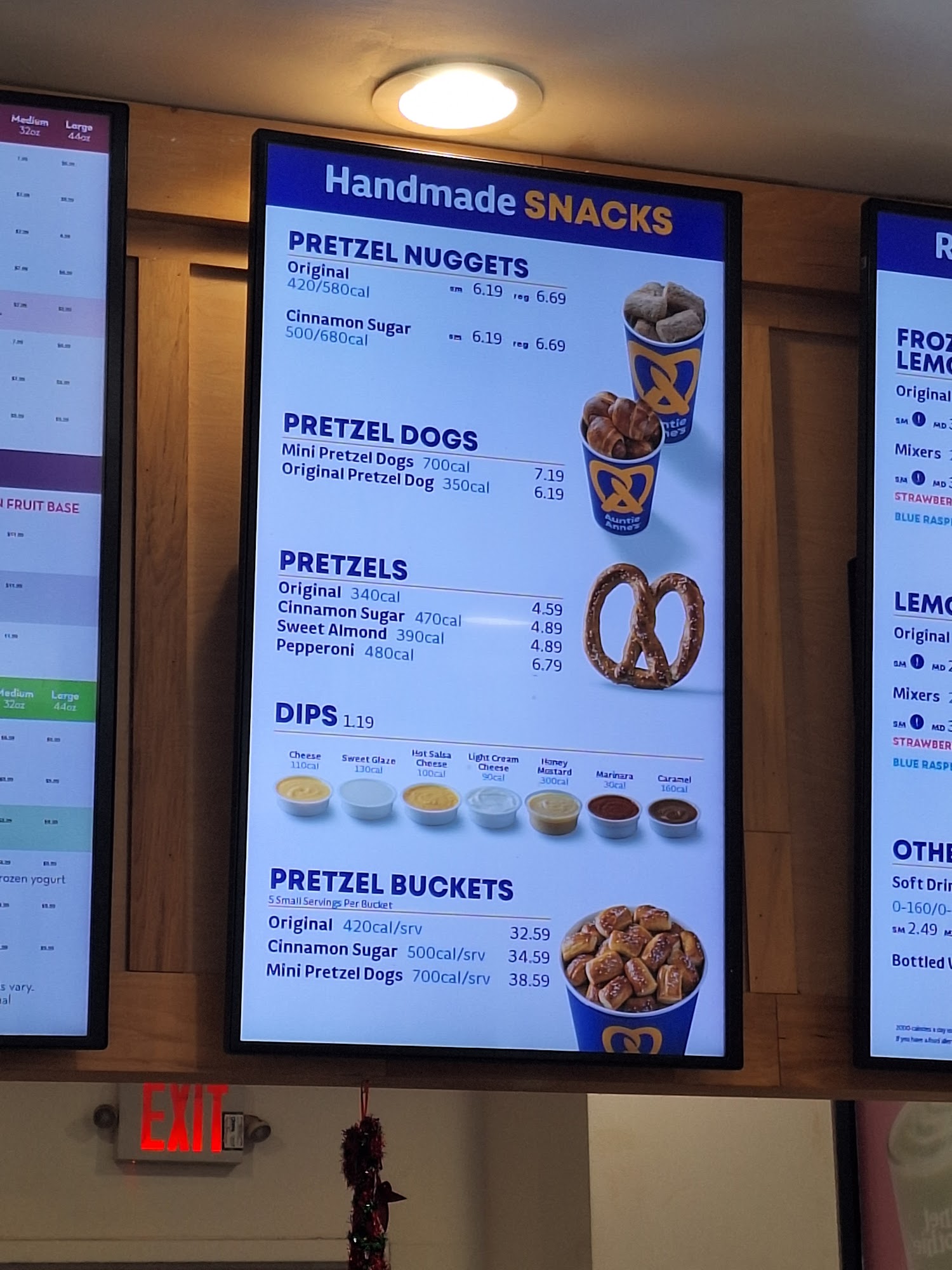 Auntie Anne's Menu