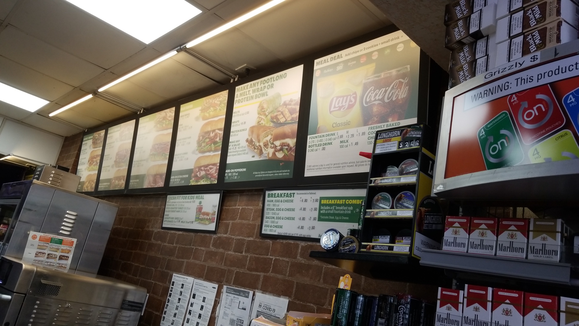Subway Menu
