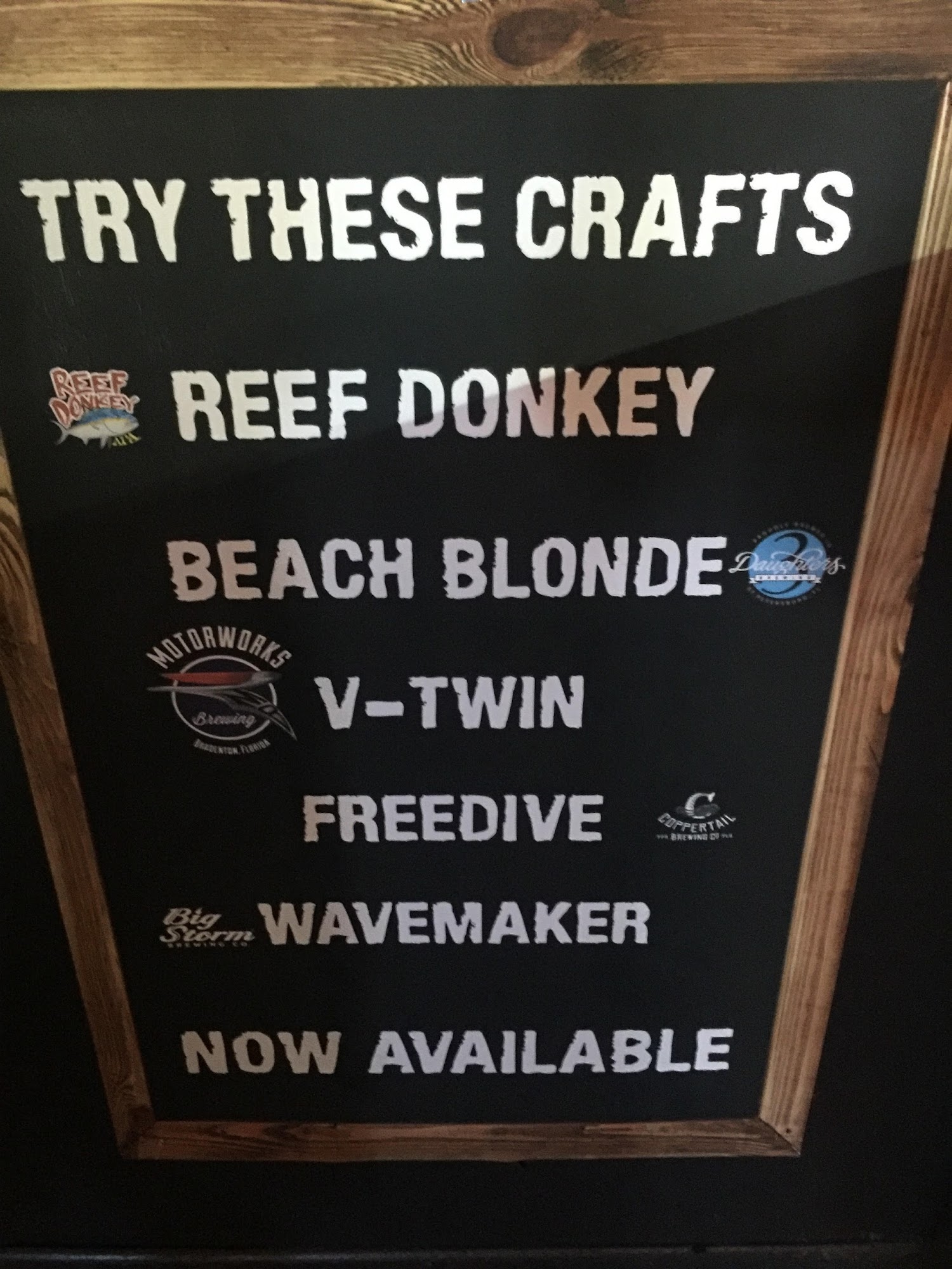The Hole in the Wall Bar Menu