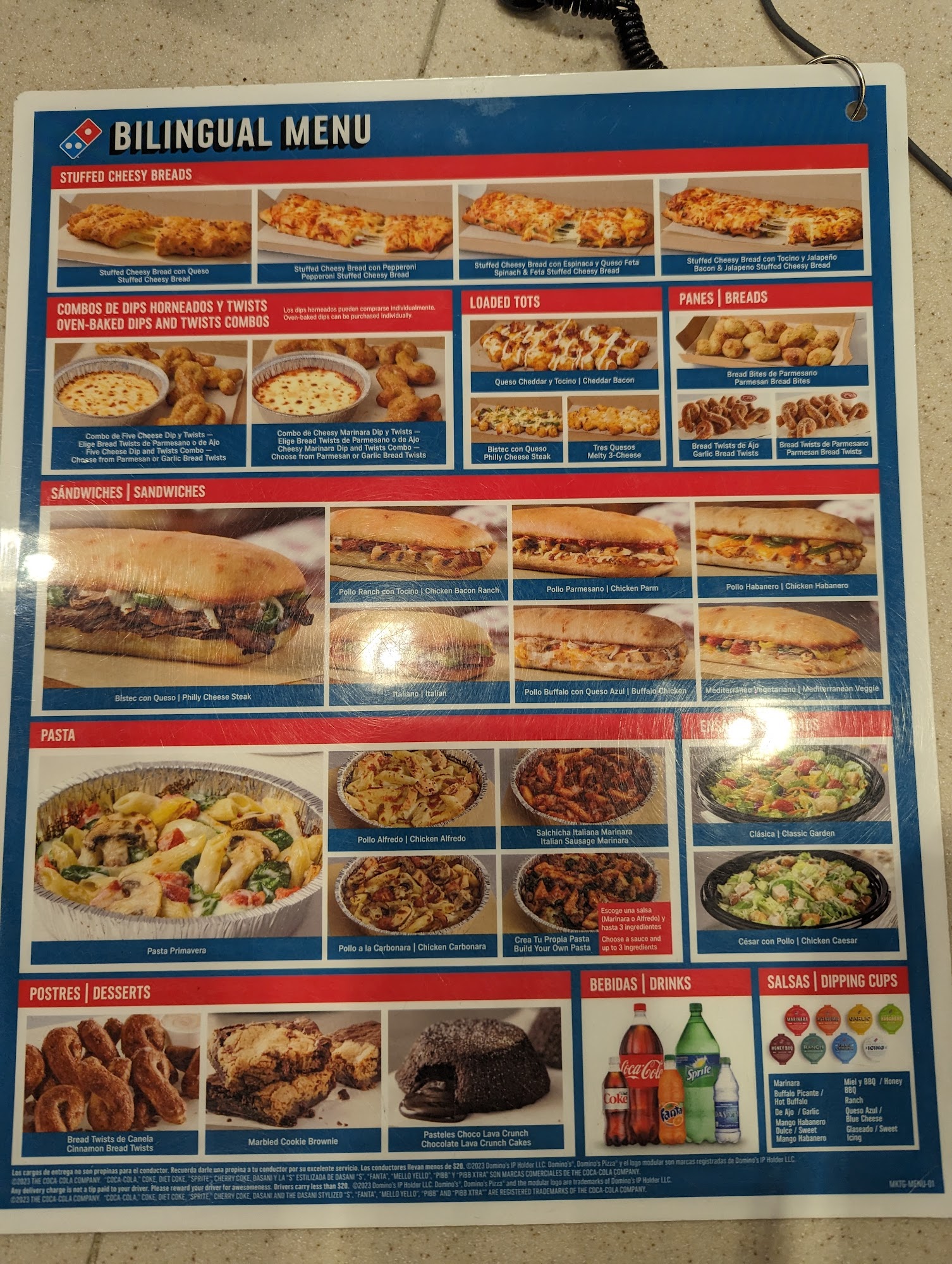 Domino's Pizza Menu