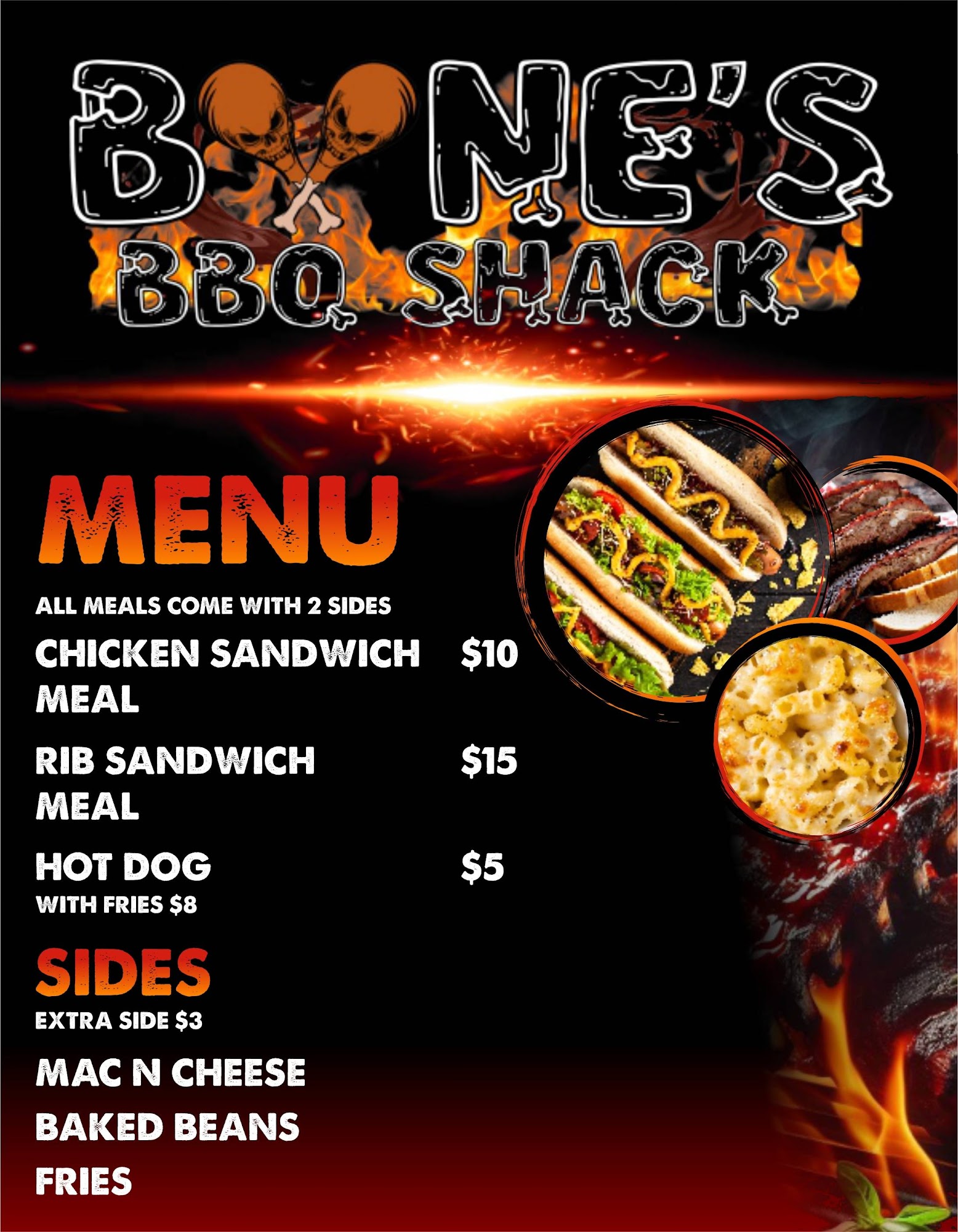Bones Bbq Shack Menu
