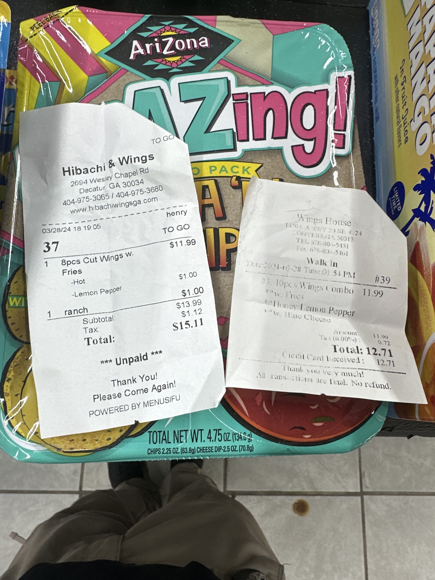 Hibachi & Wings Menu