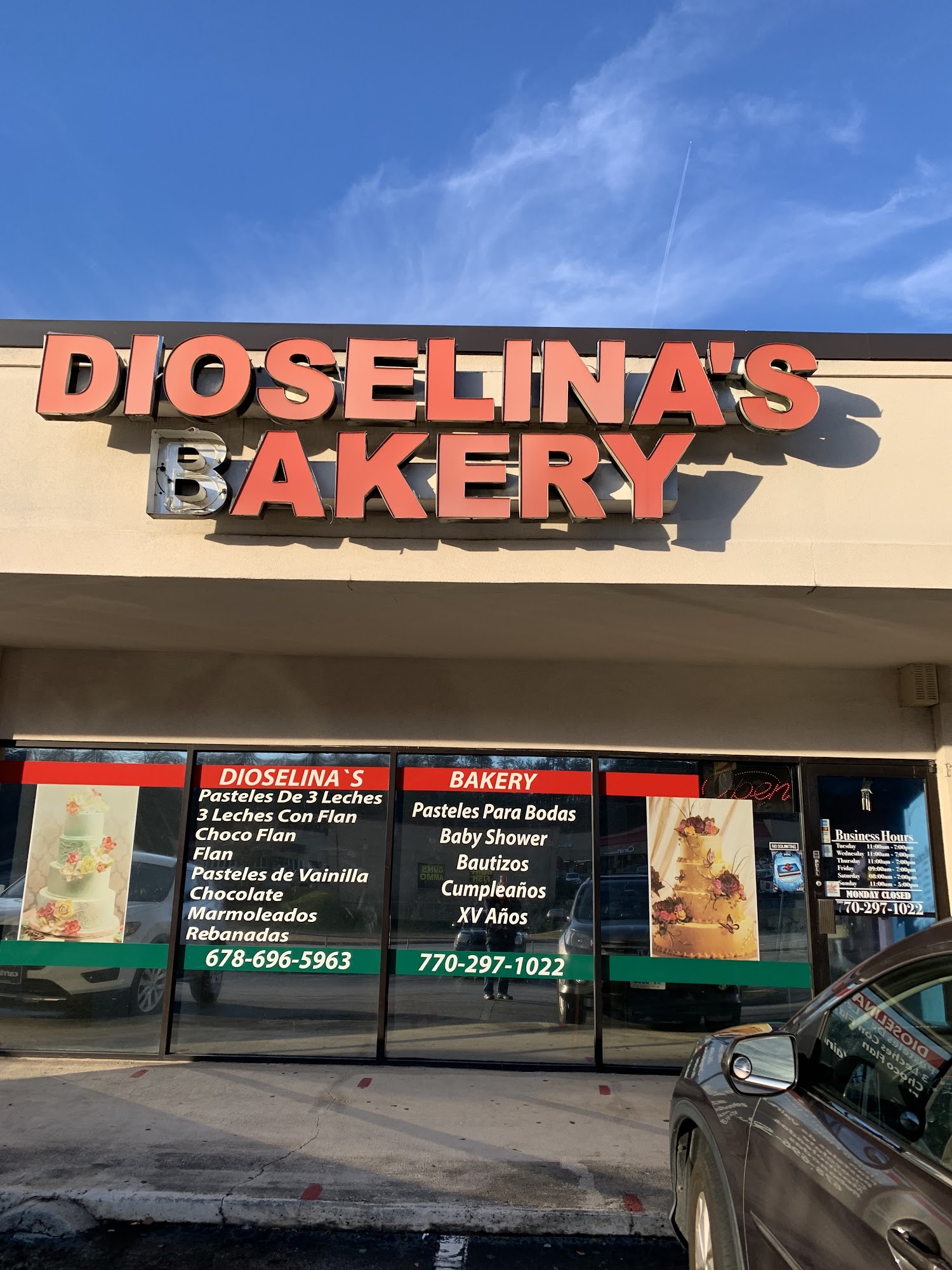 Dioselina's Bakery Menu