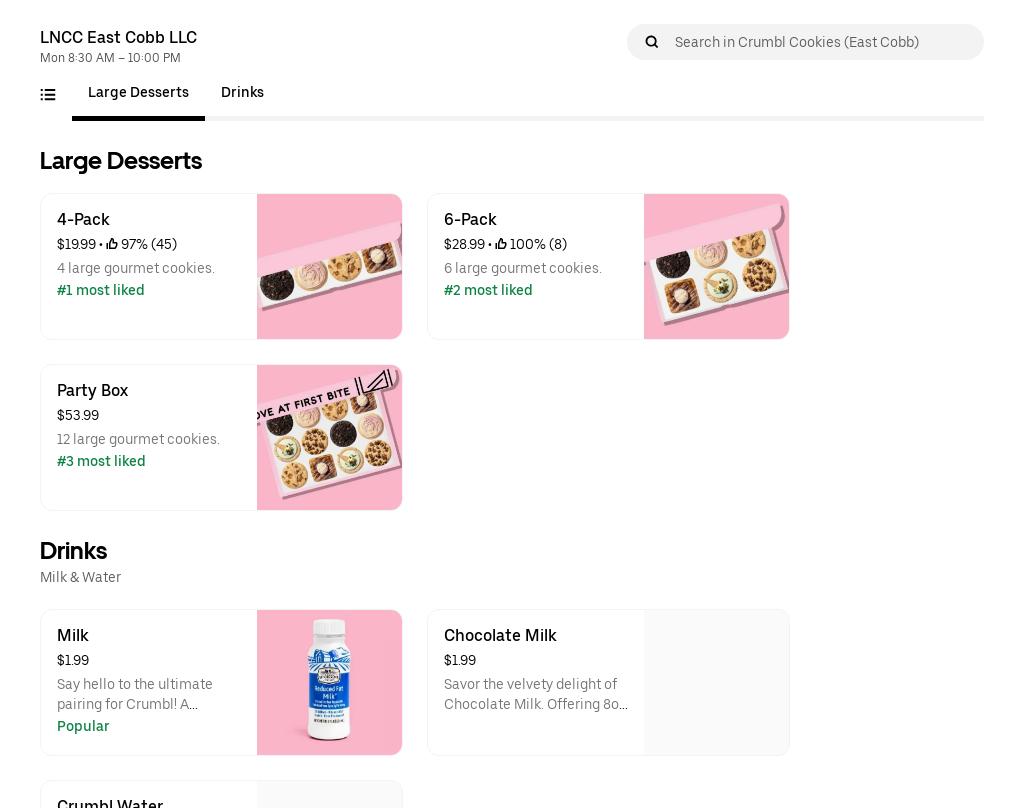 Crumbl - East Cobb Menu