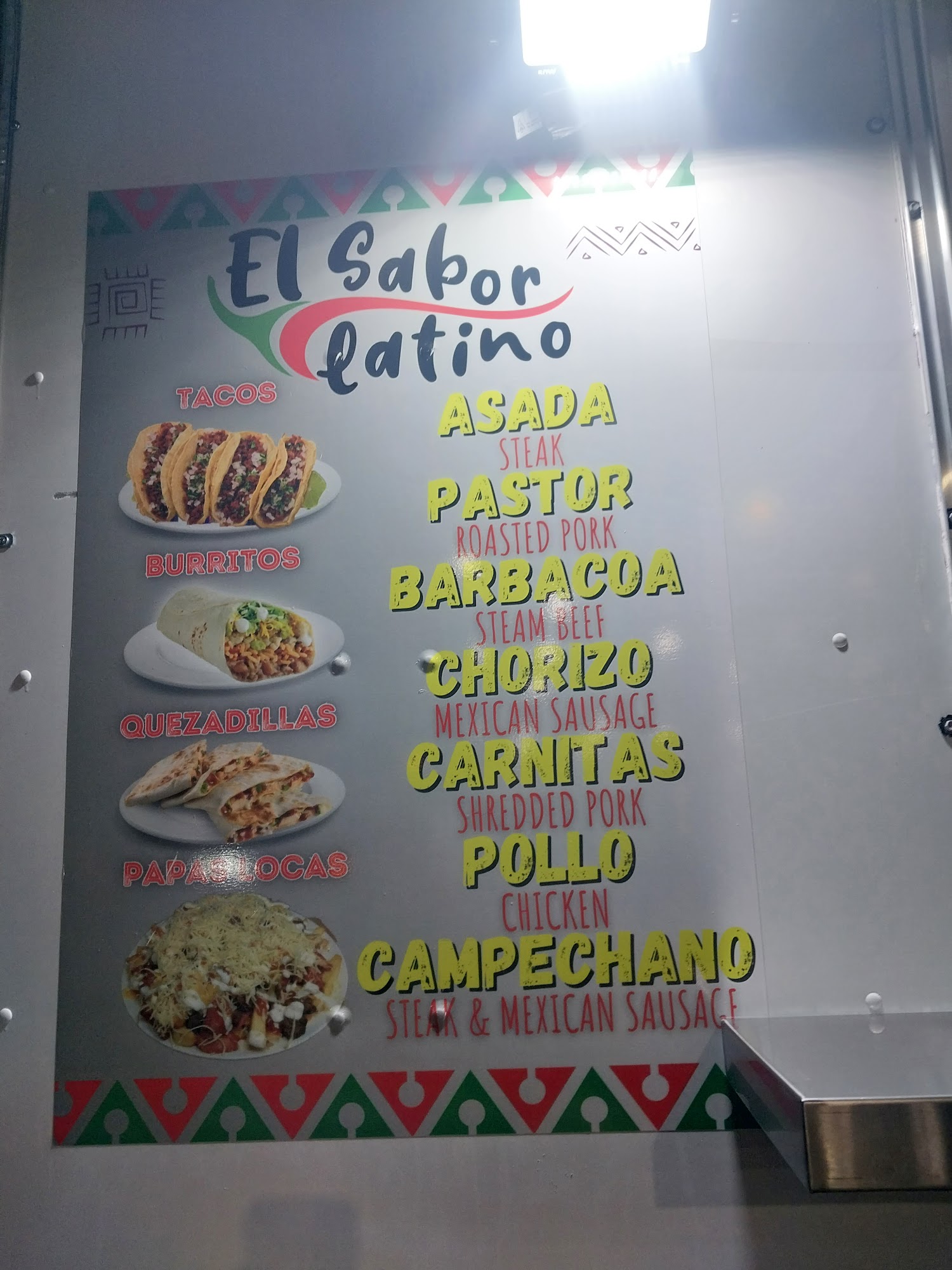 El Sabor Latino Menu