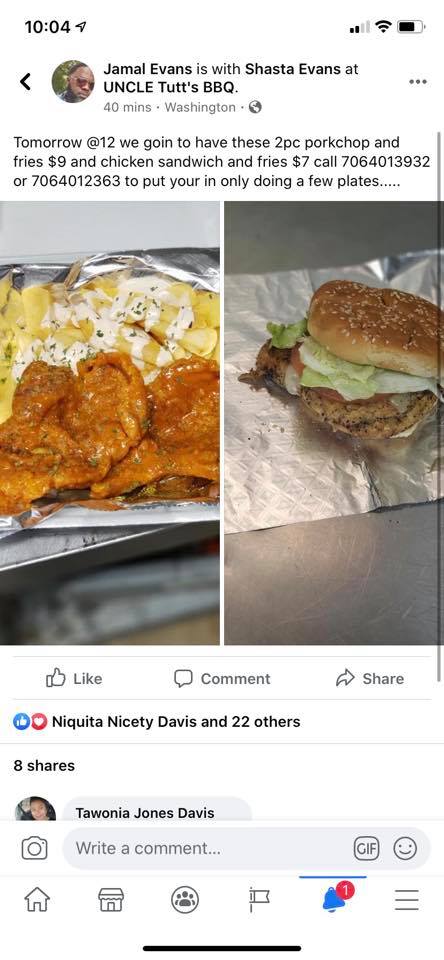 Uncle Tutt's BBQ Menu