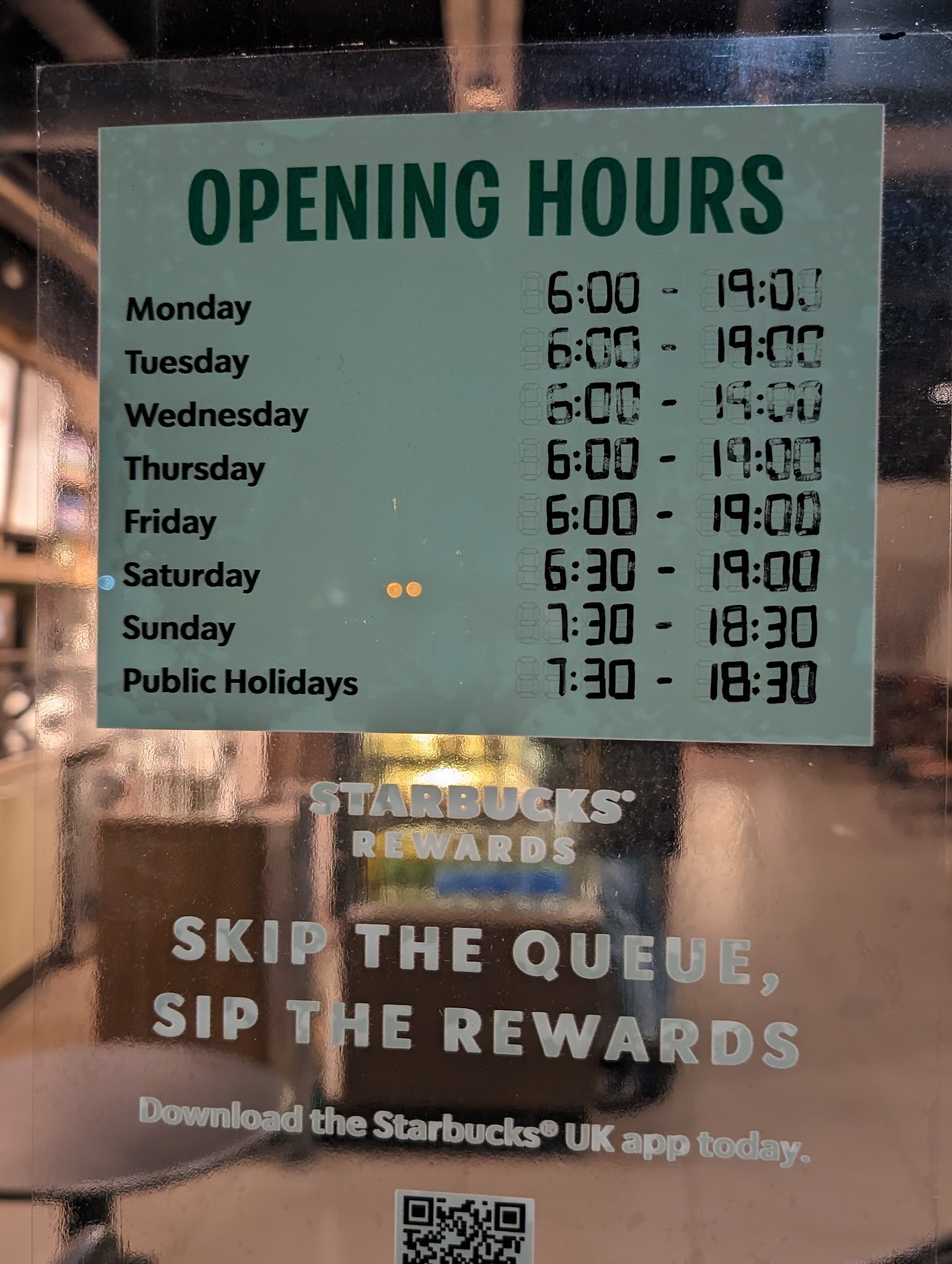 Starbucks Coffee Menu