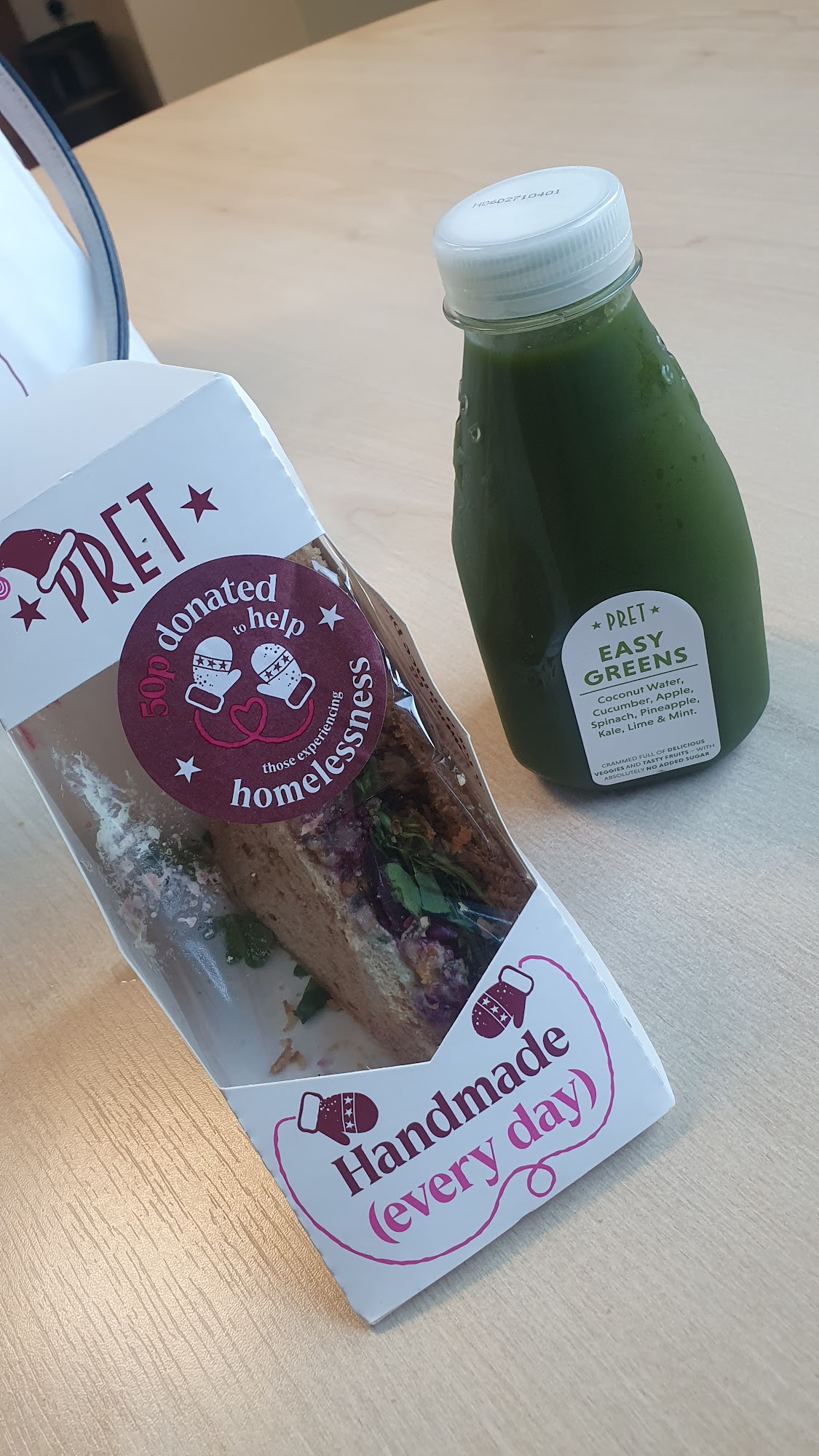 Pret A Manger Menu