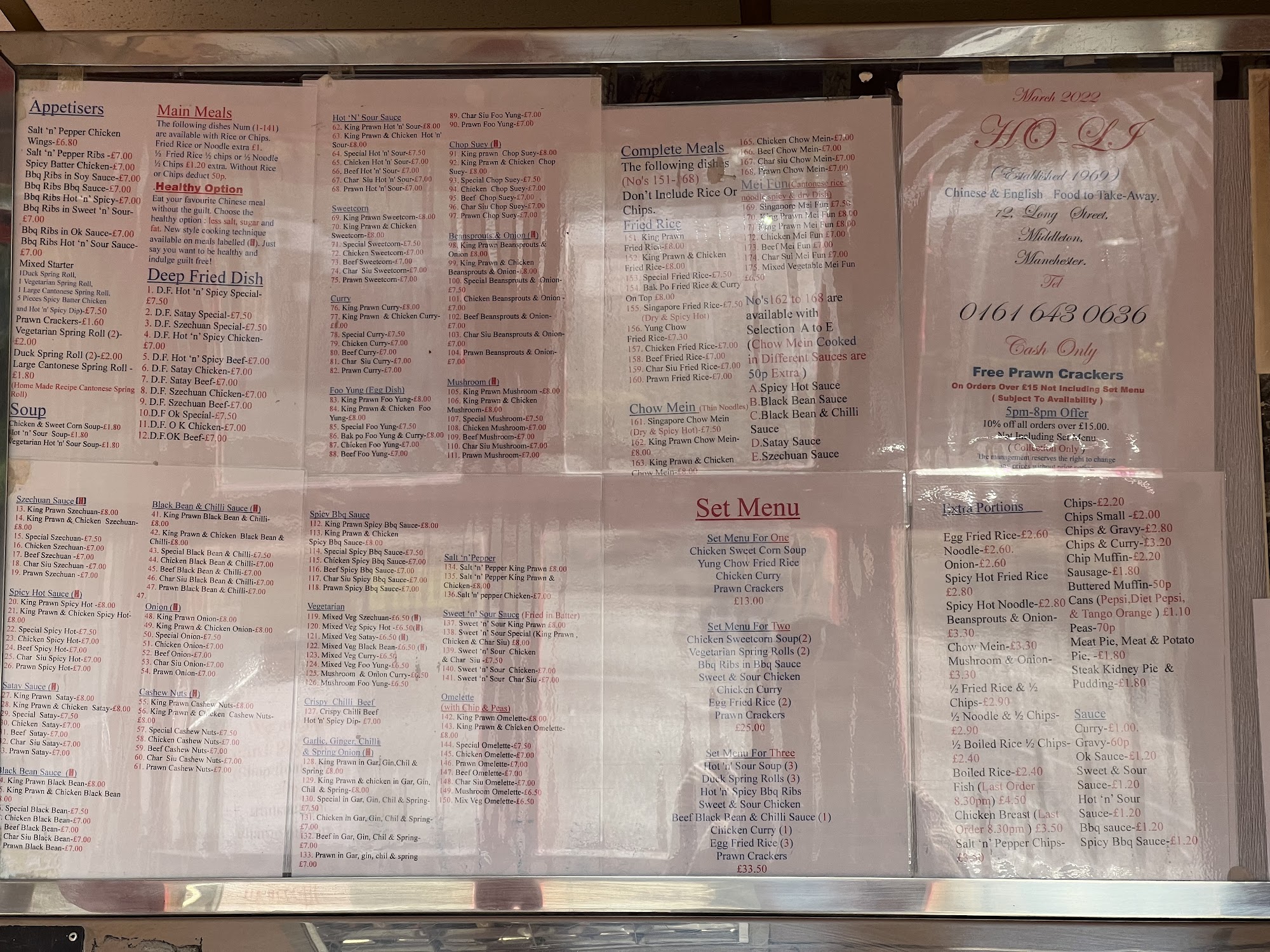 Ho Li Chinese Takeaway Menu