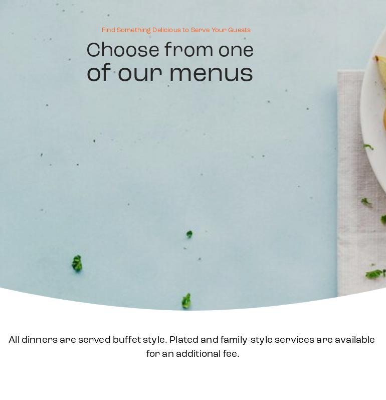 Zest Catering Company Menu