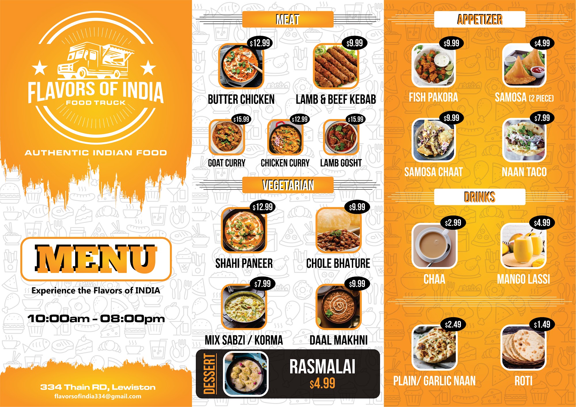 Flavors of India Menu