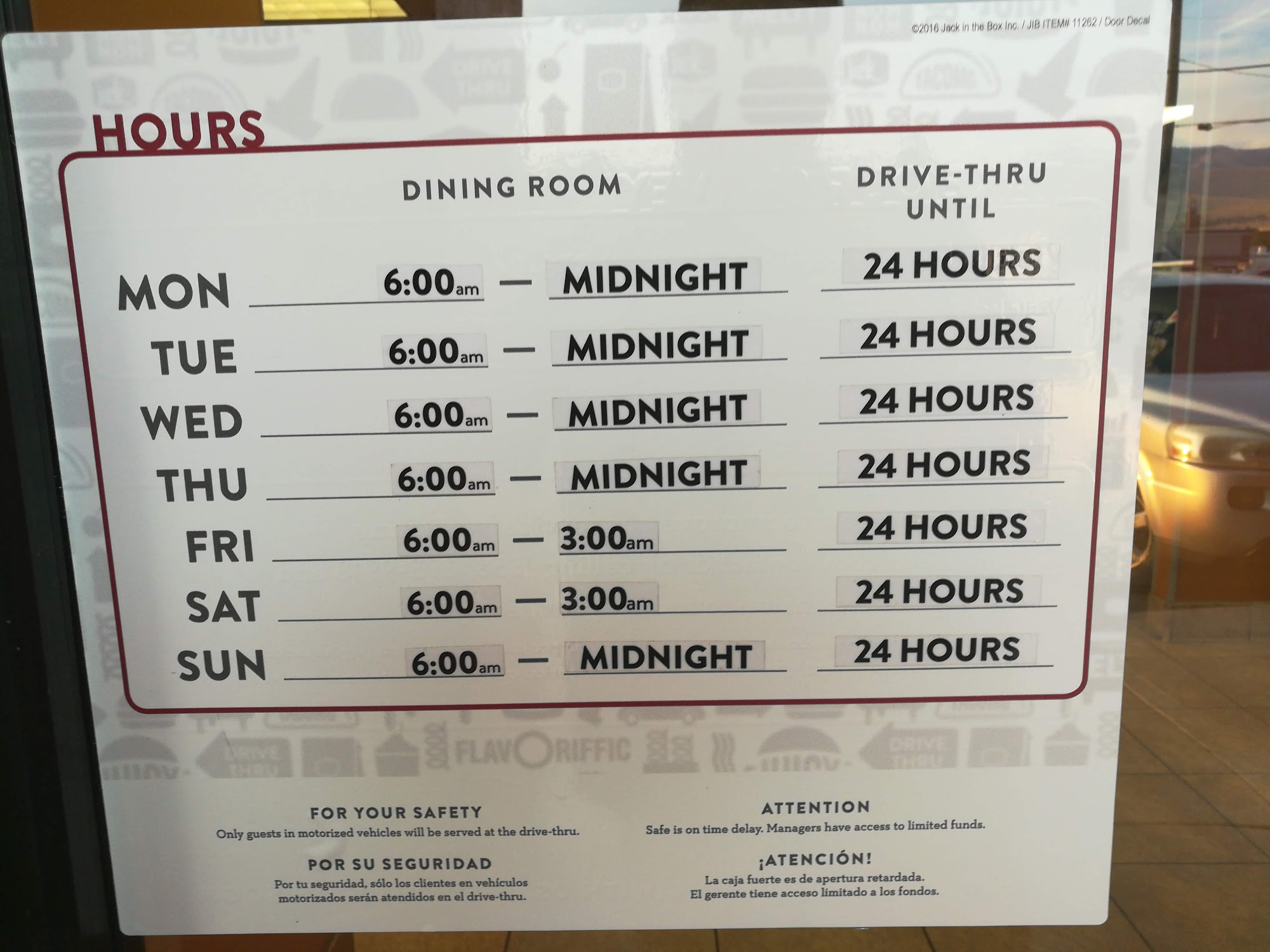 Jack in the Box Menu