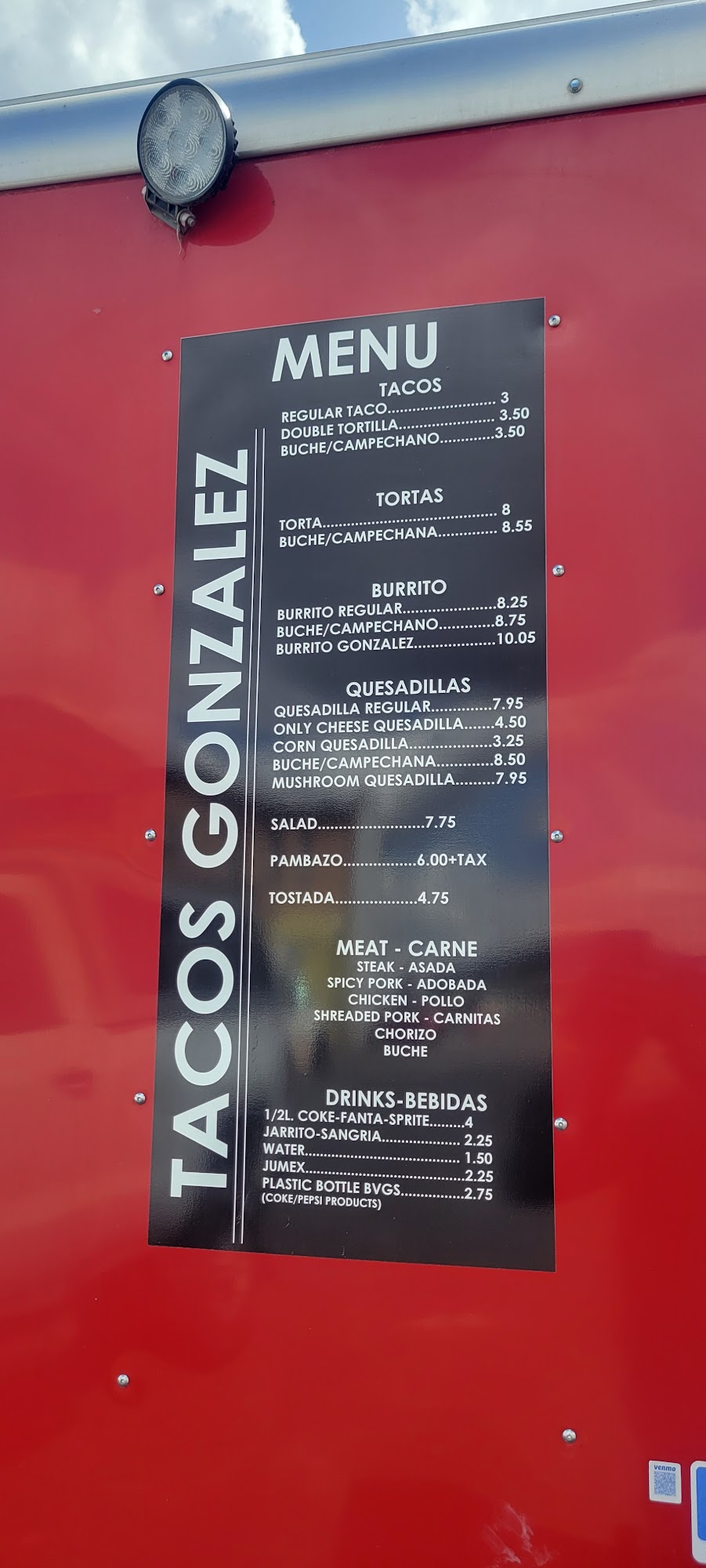 Tacos Gonzalez Menu