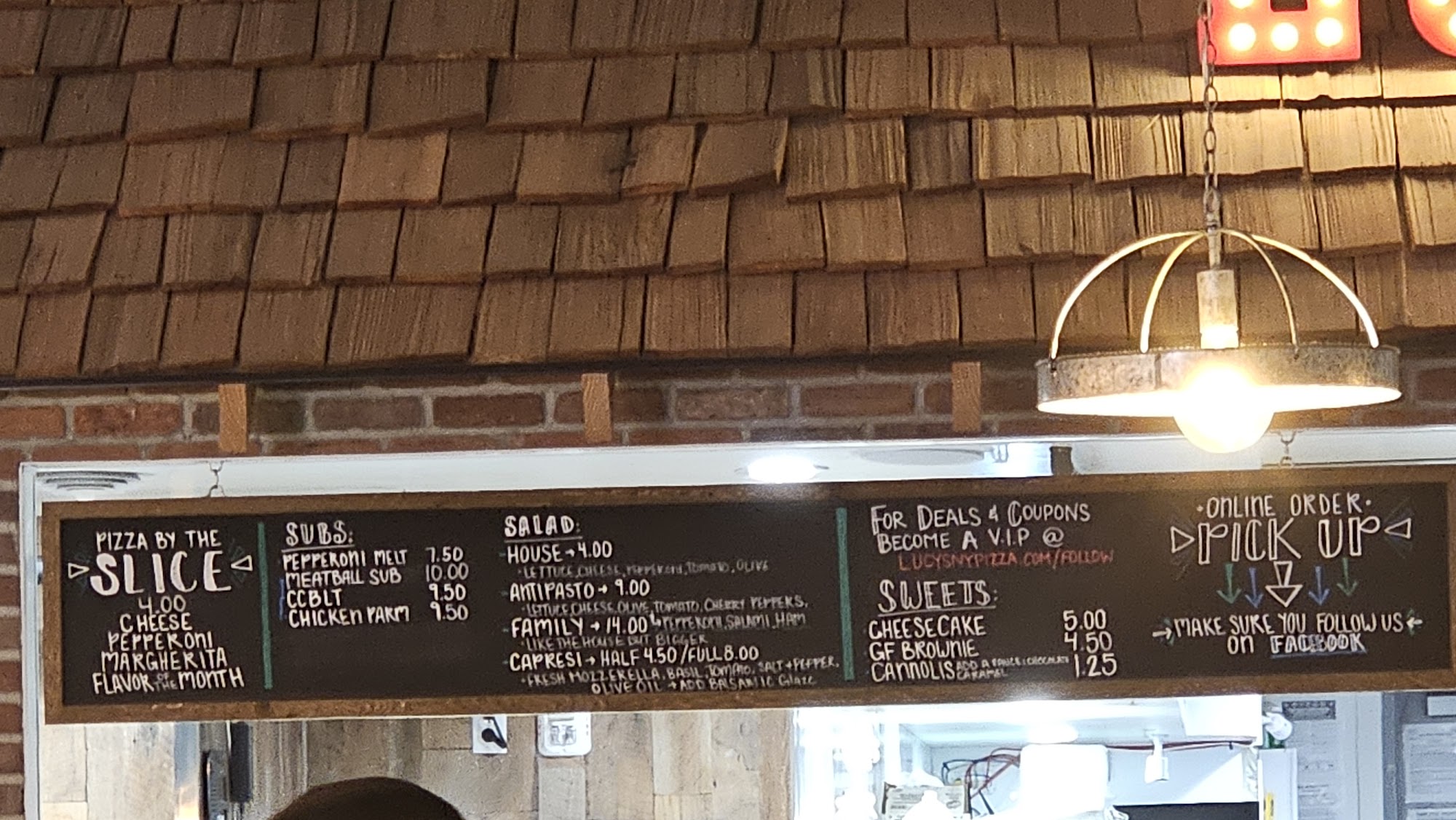Lucy's New York Style Pizza Menu