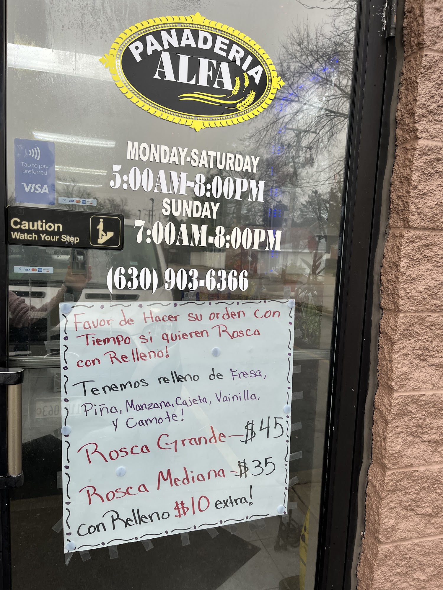Panaderia alfa Menu