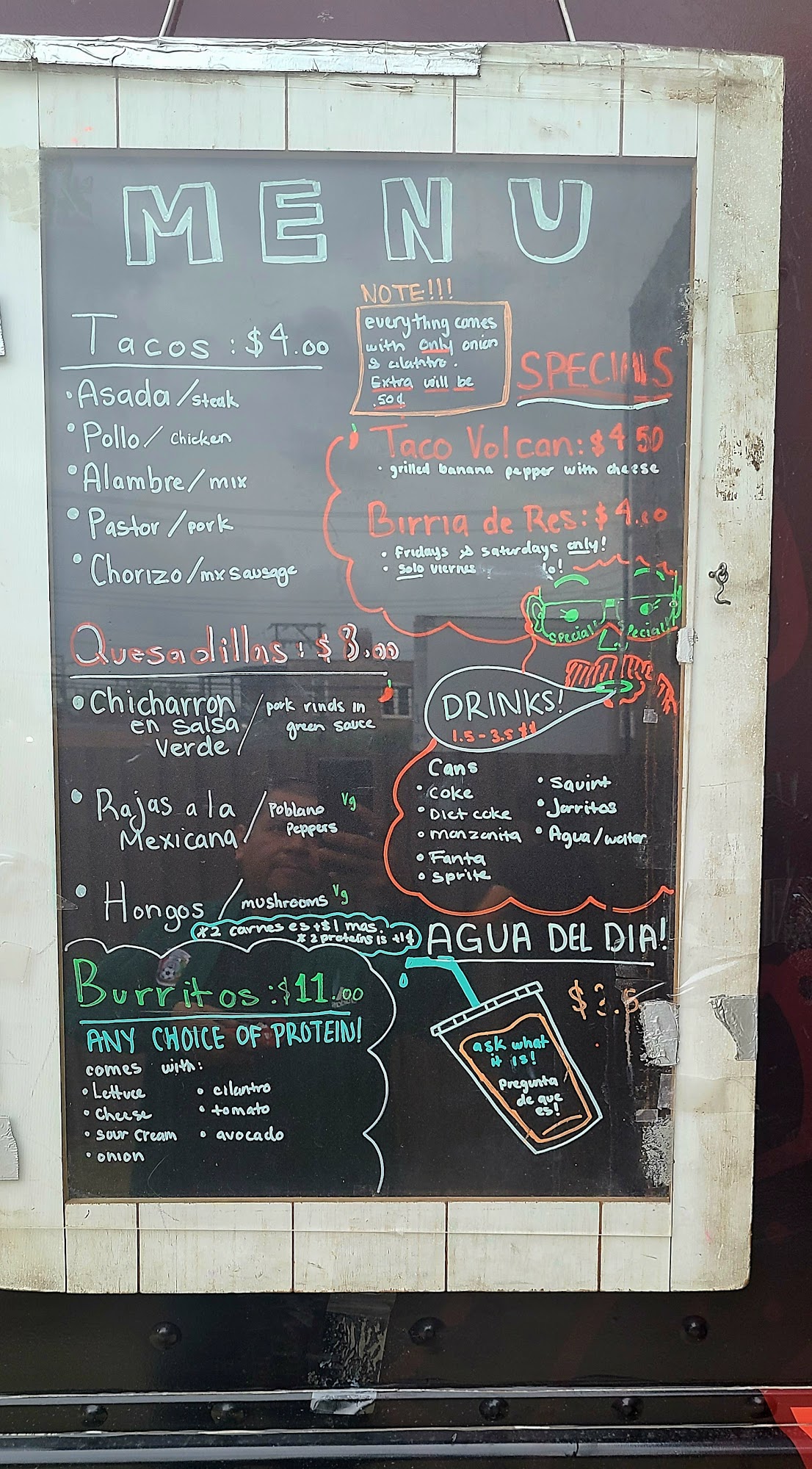 De Luna Taco Grill Menu