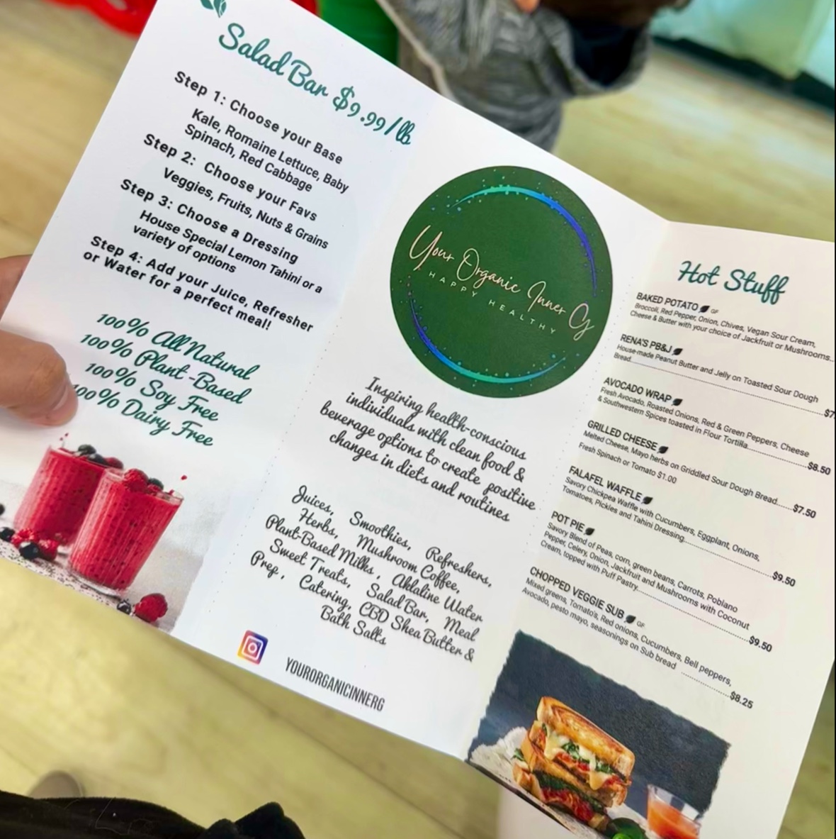 Your Organic Inner G Menu