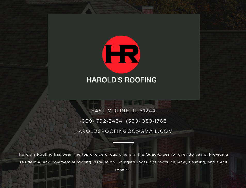 Harold's Roofing & Home Improvement 4307 Forest Rd, East Moline Illinois 61244