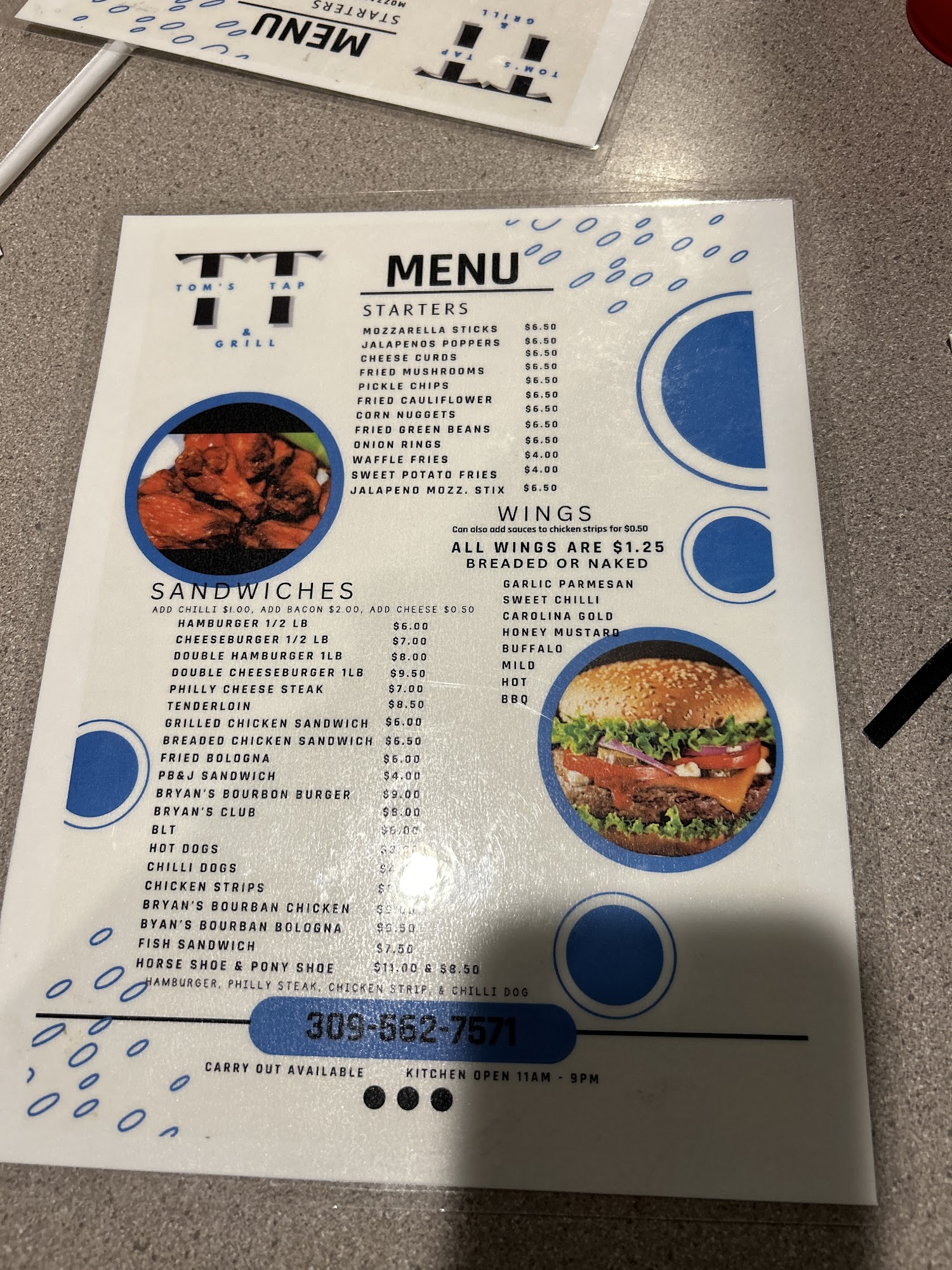 T T's Place Menu