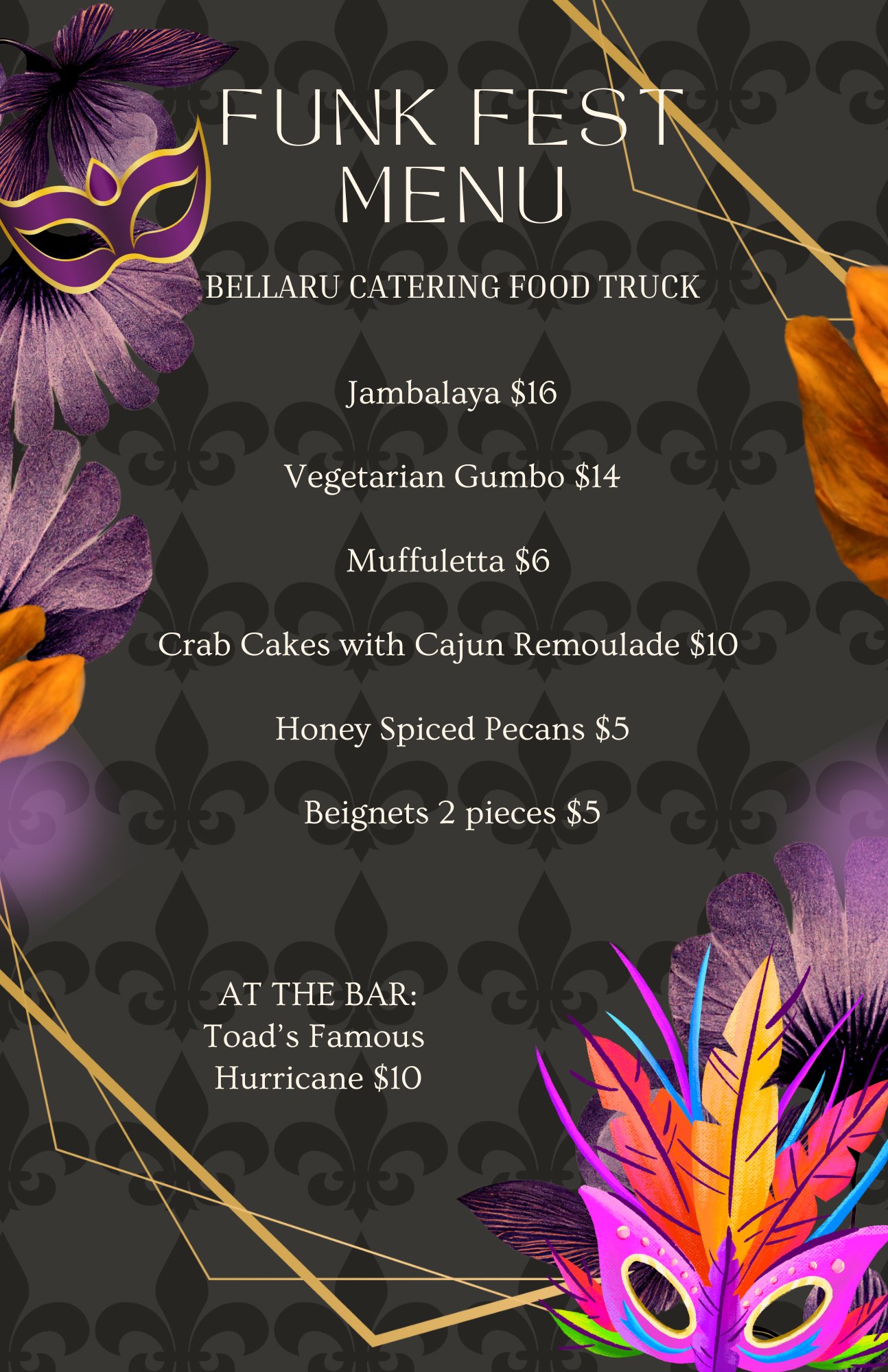 Fine’s Catering Menu