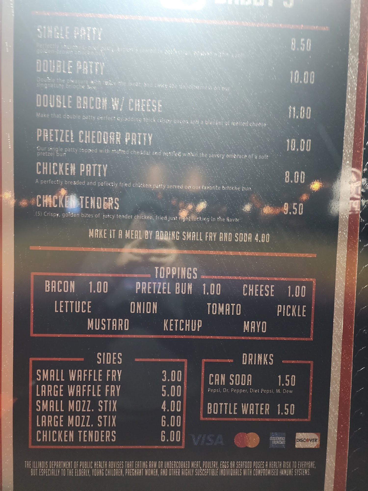 Patty Daddy's Menu