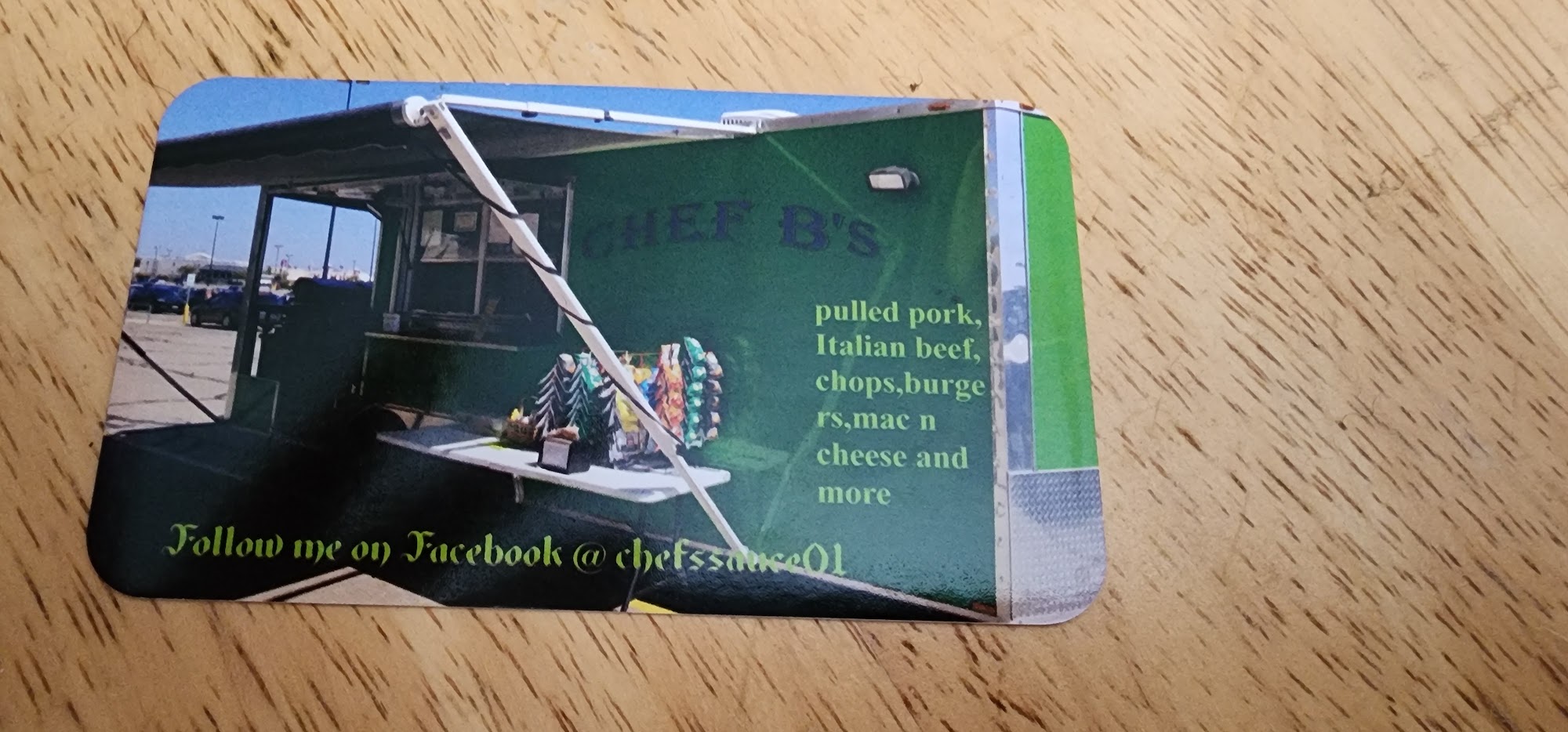 Chef B's Rollin Restaurant Menu