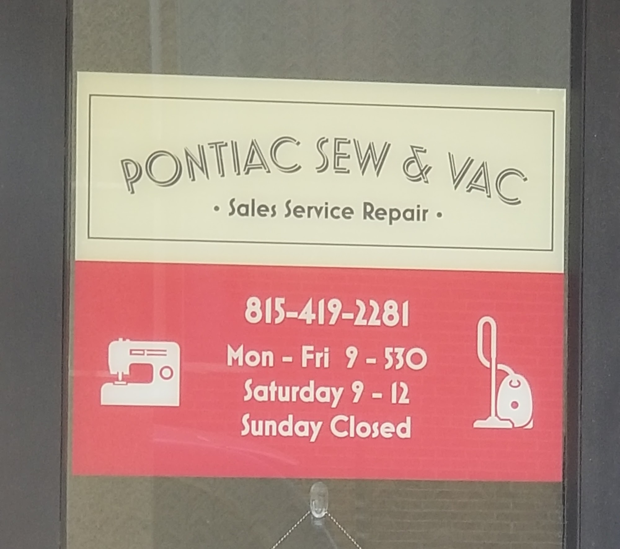 Pontiac Sew & Vac 209 N Plum St, Pontiac Illinois 61764