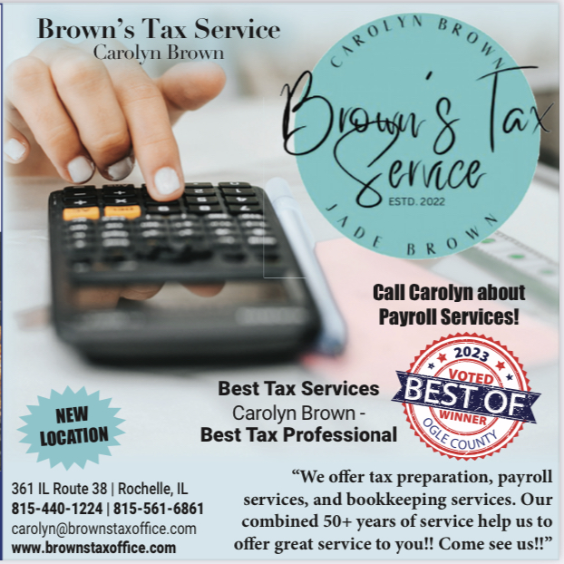 Brown's Tax Service 361 IL-38, Rochelle Illinois 61068