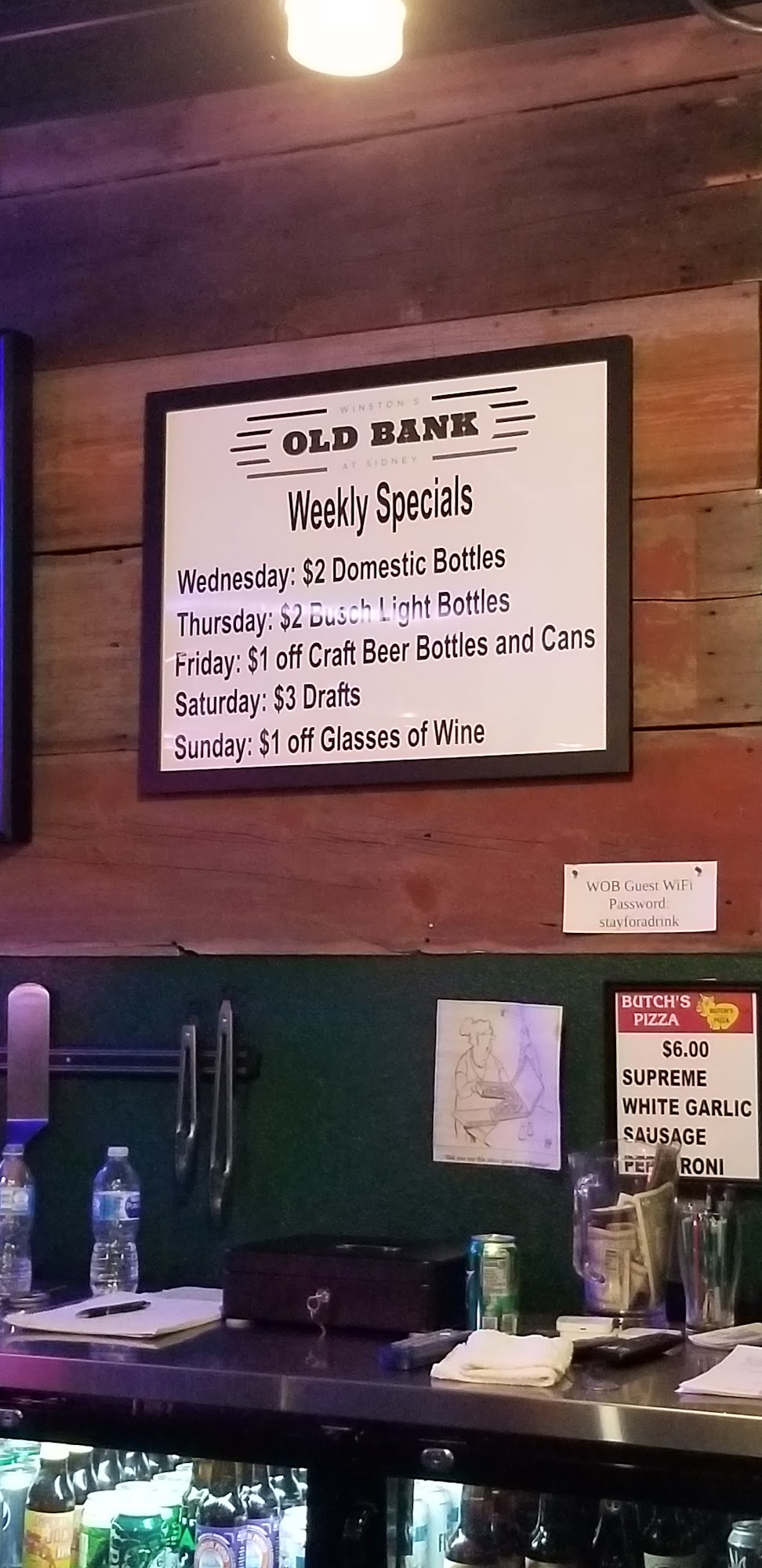 Winston's Old Bank Menu