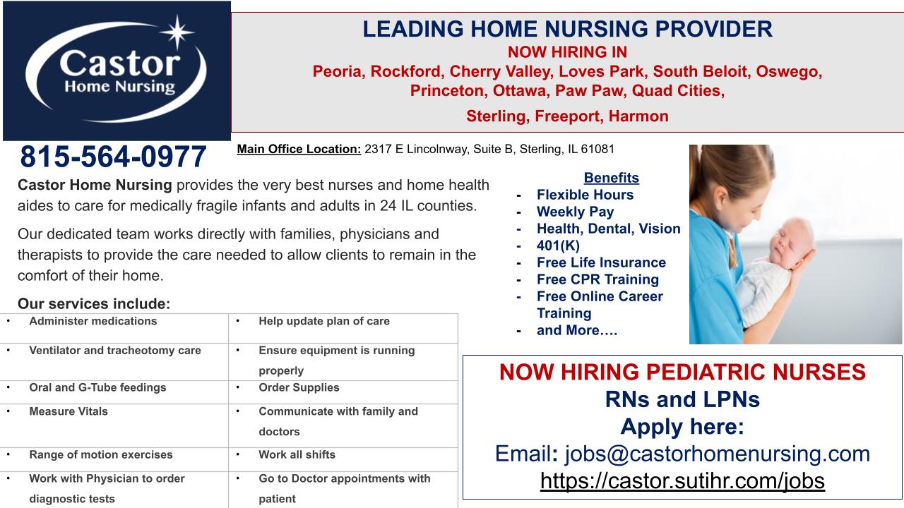 Castor Home Nursing Inc 417 E 3rd St Suite A, Sterling Illinois 61081