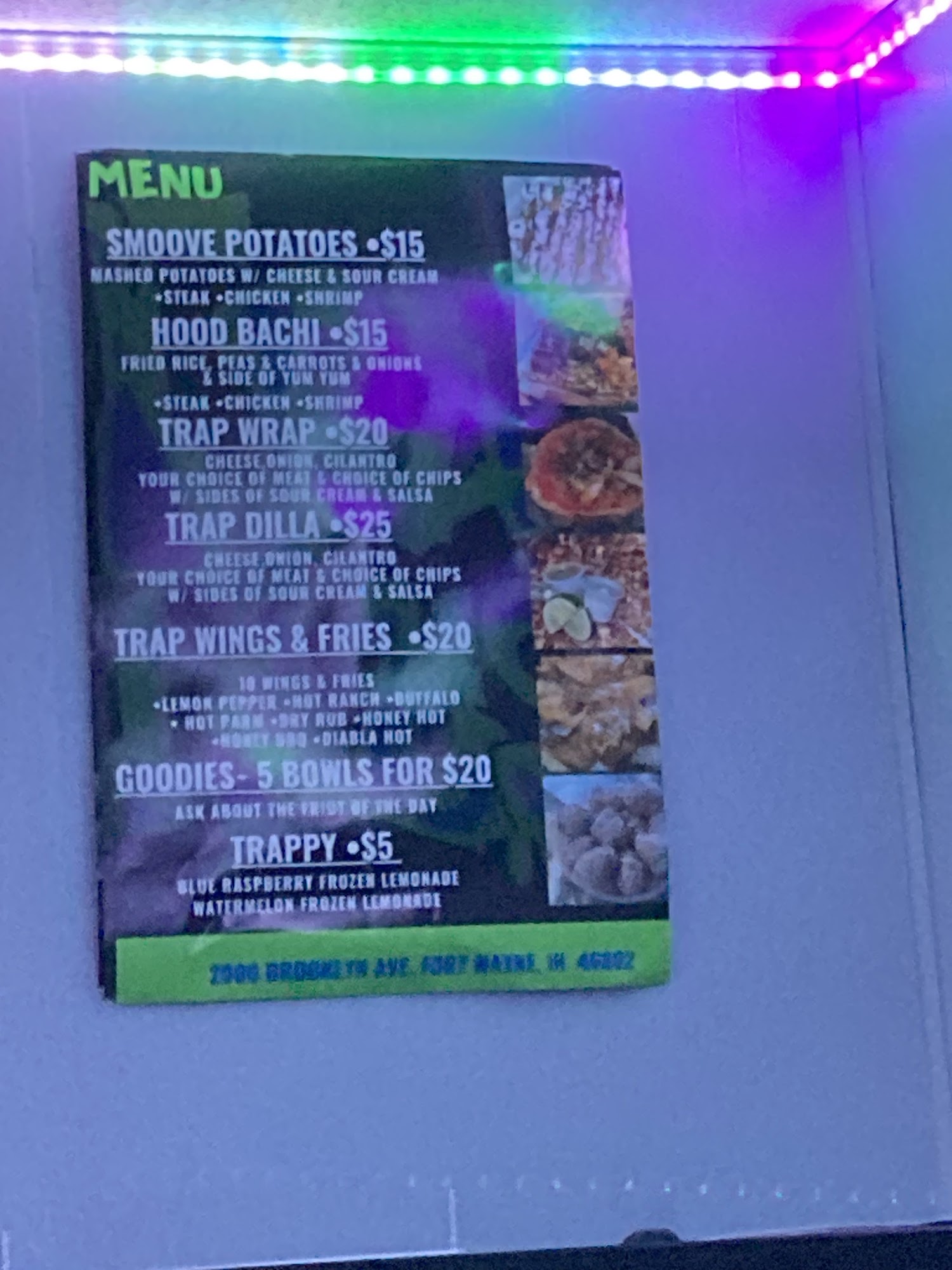 Goodies Trap House Menu